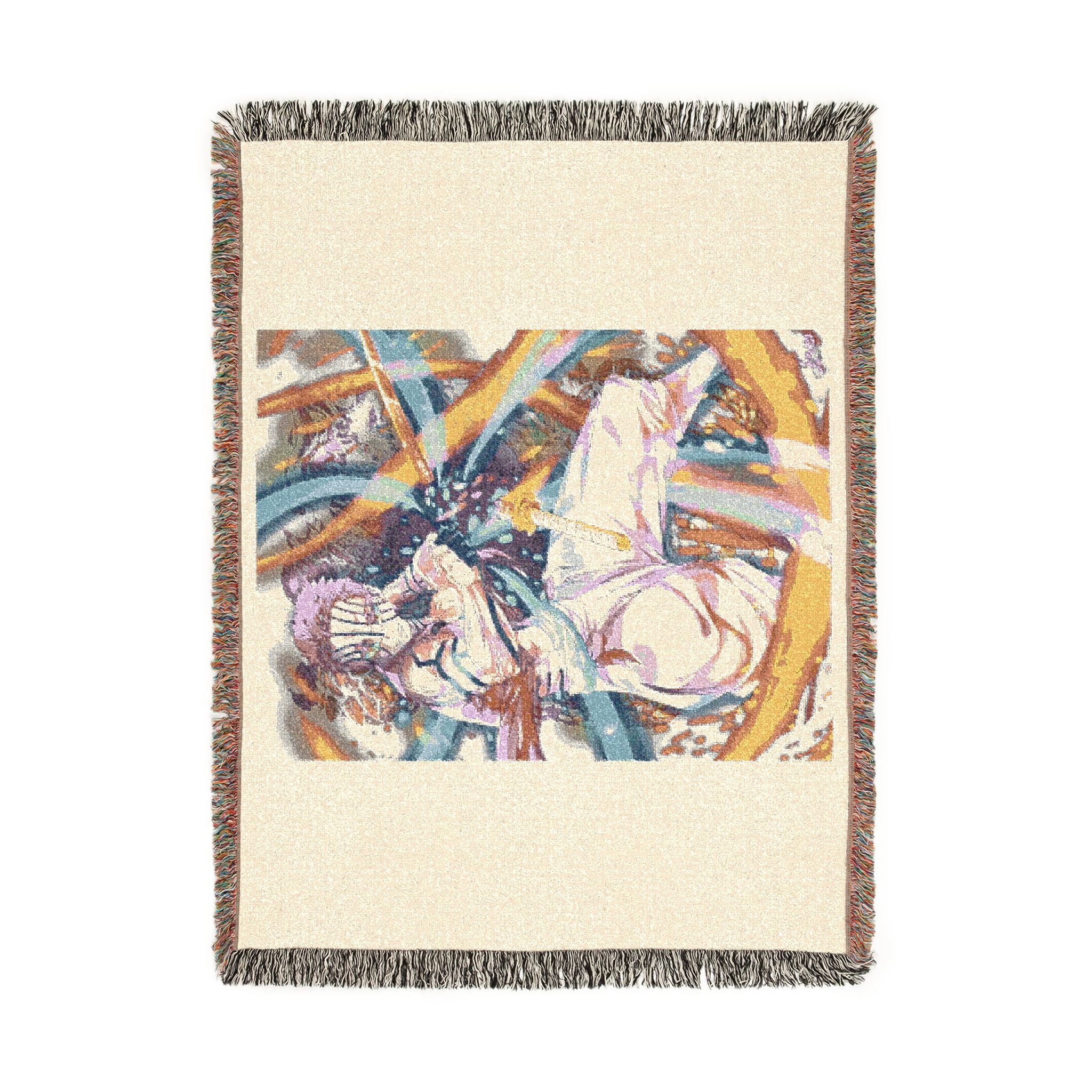 Woven Blanket — Retro Anime Pilot Illustration Throw