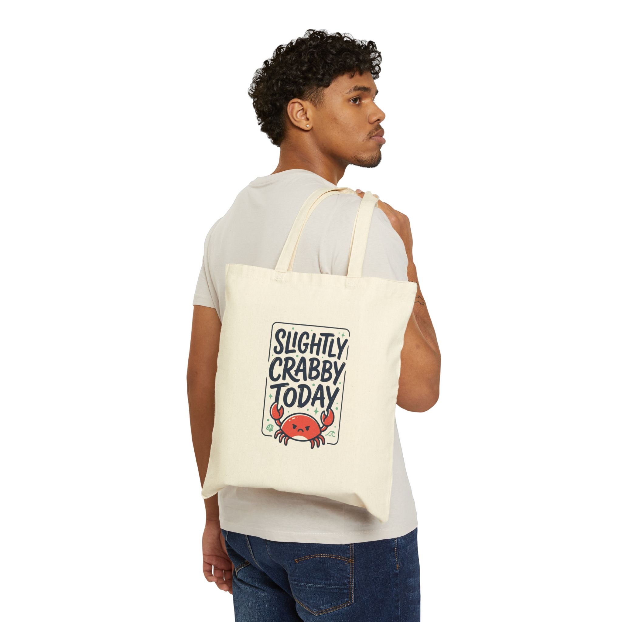 Slightly Crabby Today Tote | Cute Crab Mood Humor, Coastal Summer Canvas