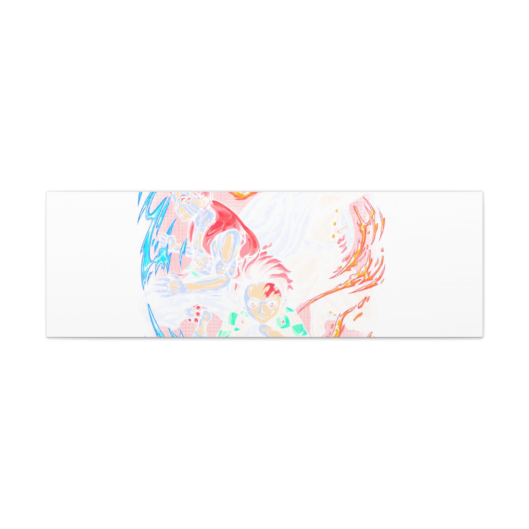 Anime Canvas Wall Art — Demon Slayer Tanjiro & Rengoku Matte Stretched Print