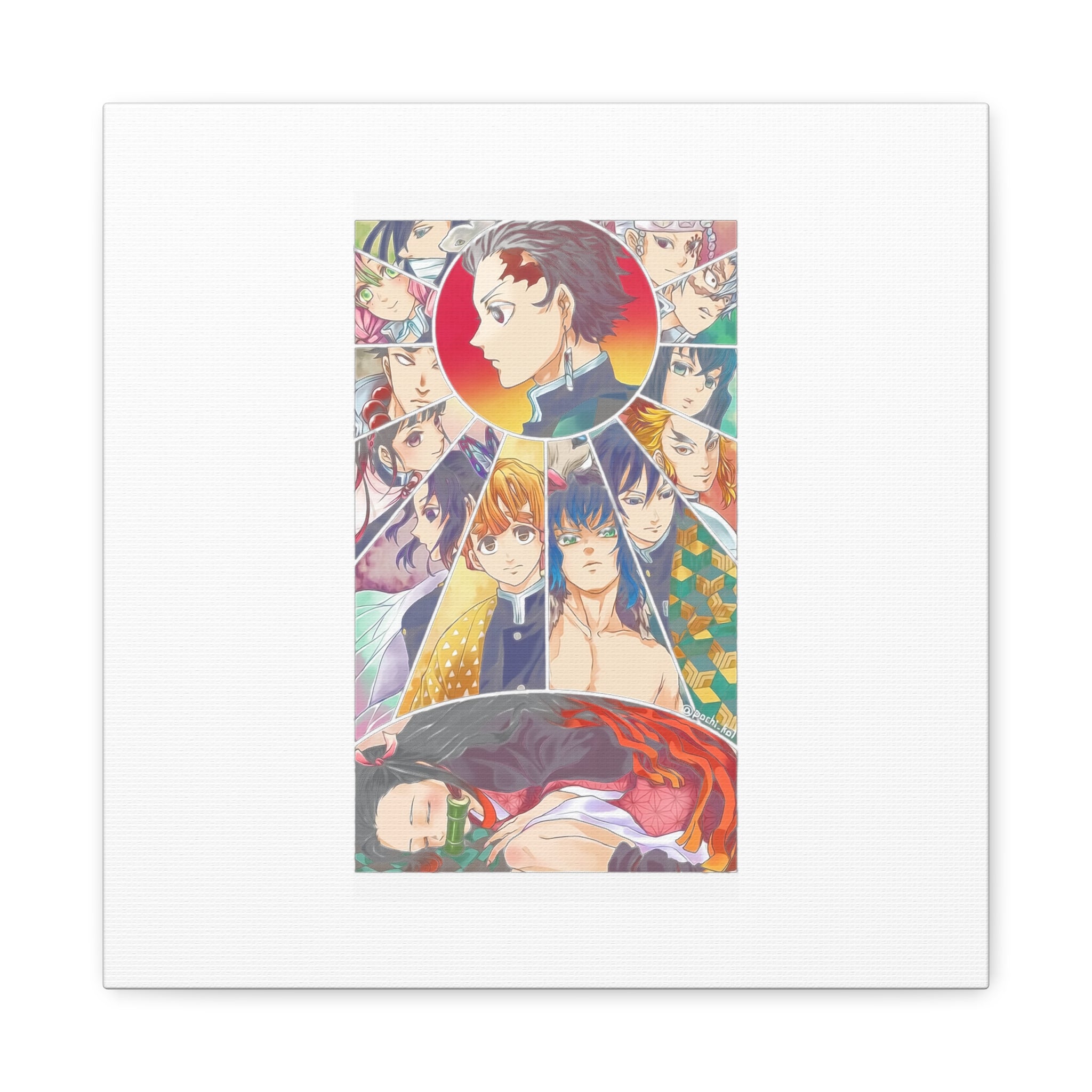 Anime Character Collage Matte Canvas Print - Stretched Wall Art