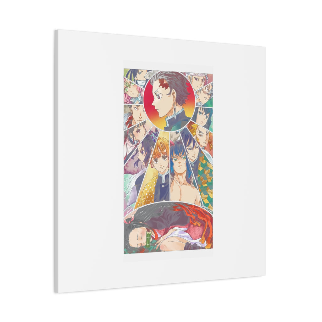 Anime Character Collage Matte Canvas Print - Stretched Wall Art