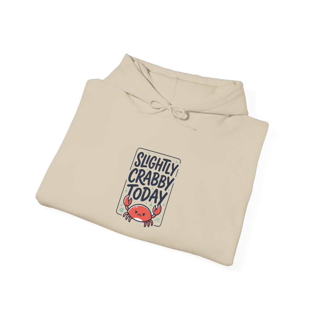 Slightly Crabby Today Hoodie | Cute Grumpy Crab, Coastal Mood Humor
