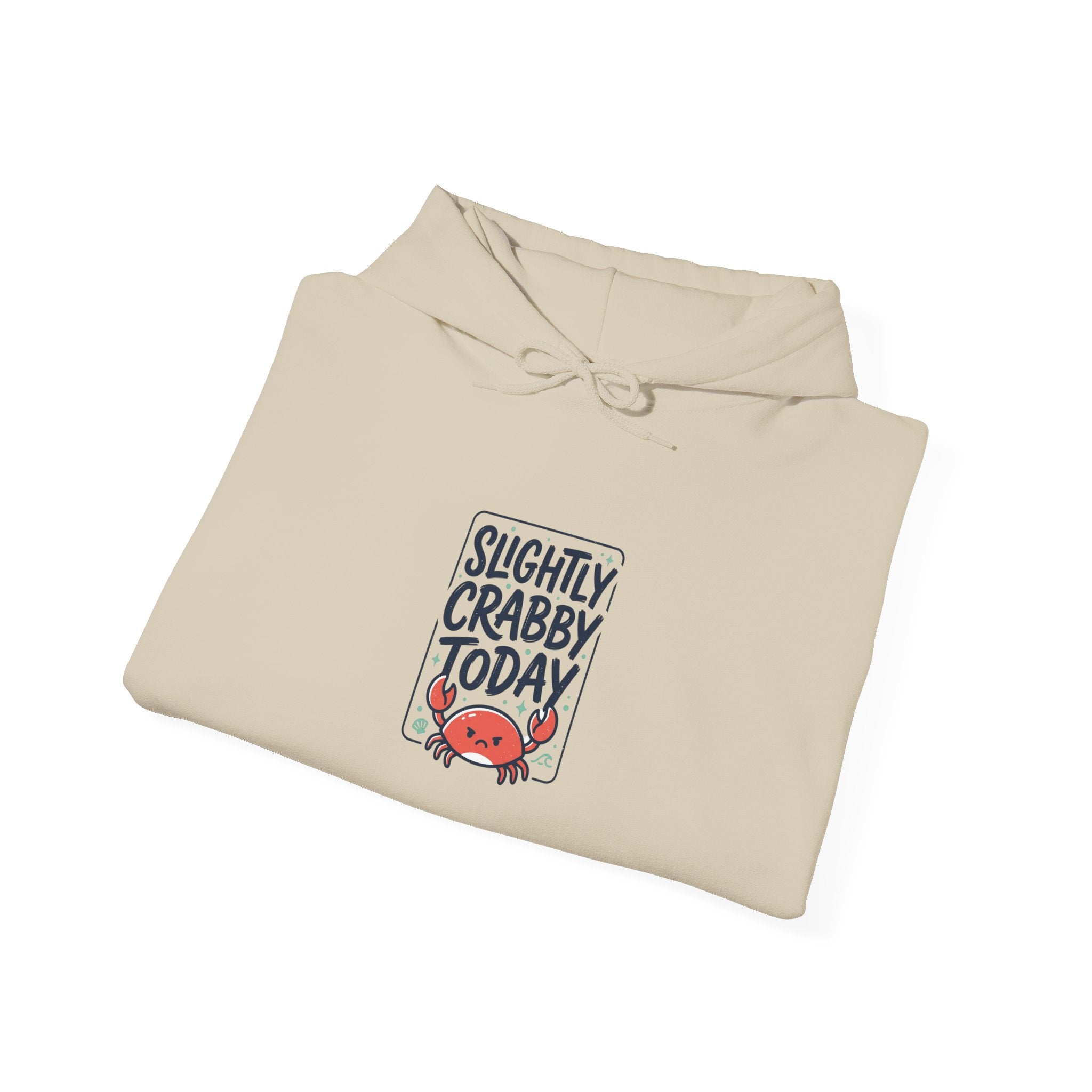 Slightly Crabby Today Hoodie | Cute Grumpy Crab, Coastal Mood Humor