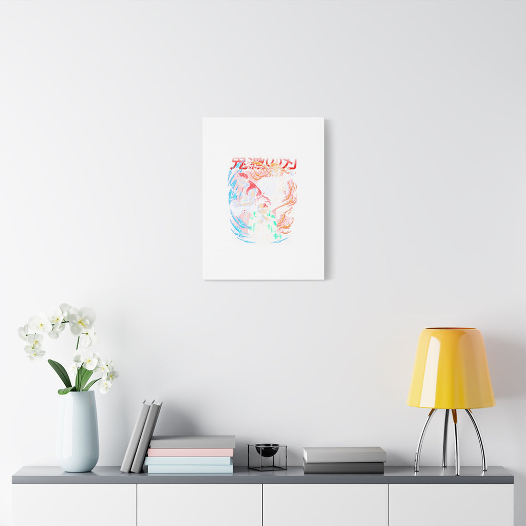 Anime Canvas Wall Art — Demon Slayer Tanjiro & Rengoku Matte Stretched Print
