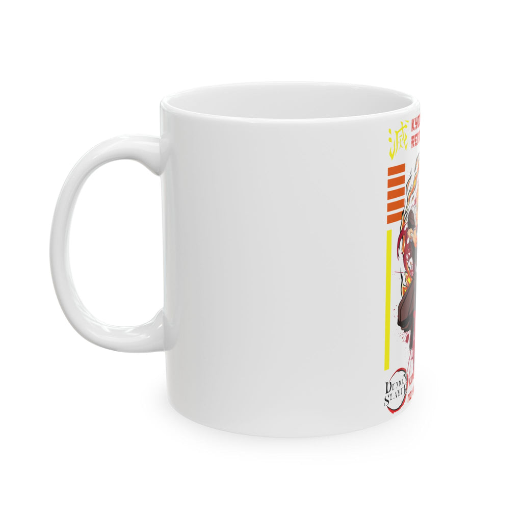 Flame Breathing Anime Mug — Kyojuro Rengoku Fire Fighter Ceramic Coffee Cup (11oz/15oz)