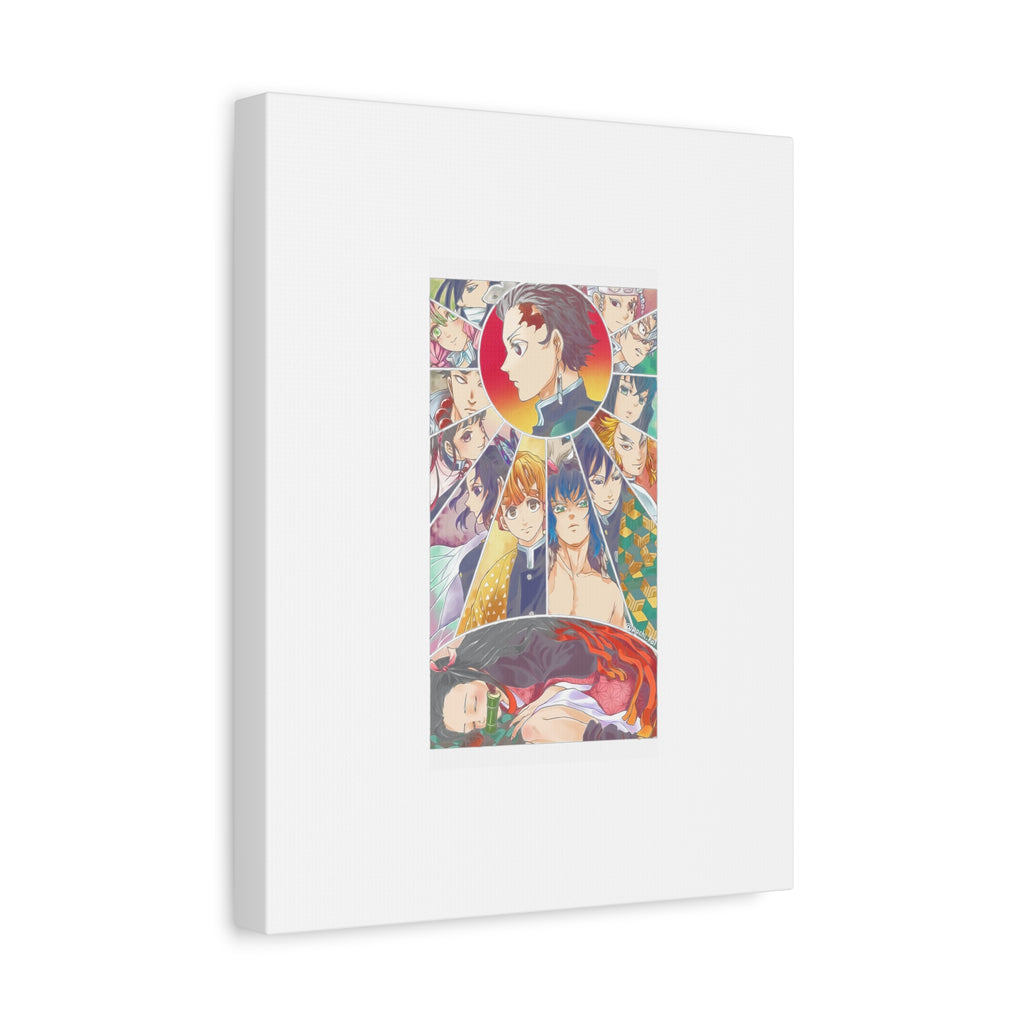 Anime Character Collage Matte Canvas Print - Stretched Wall Art
