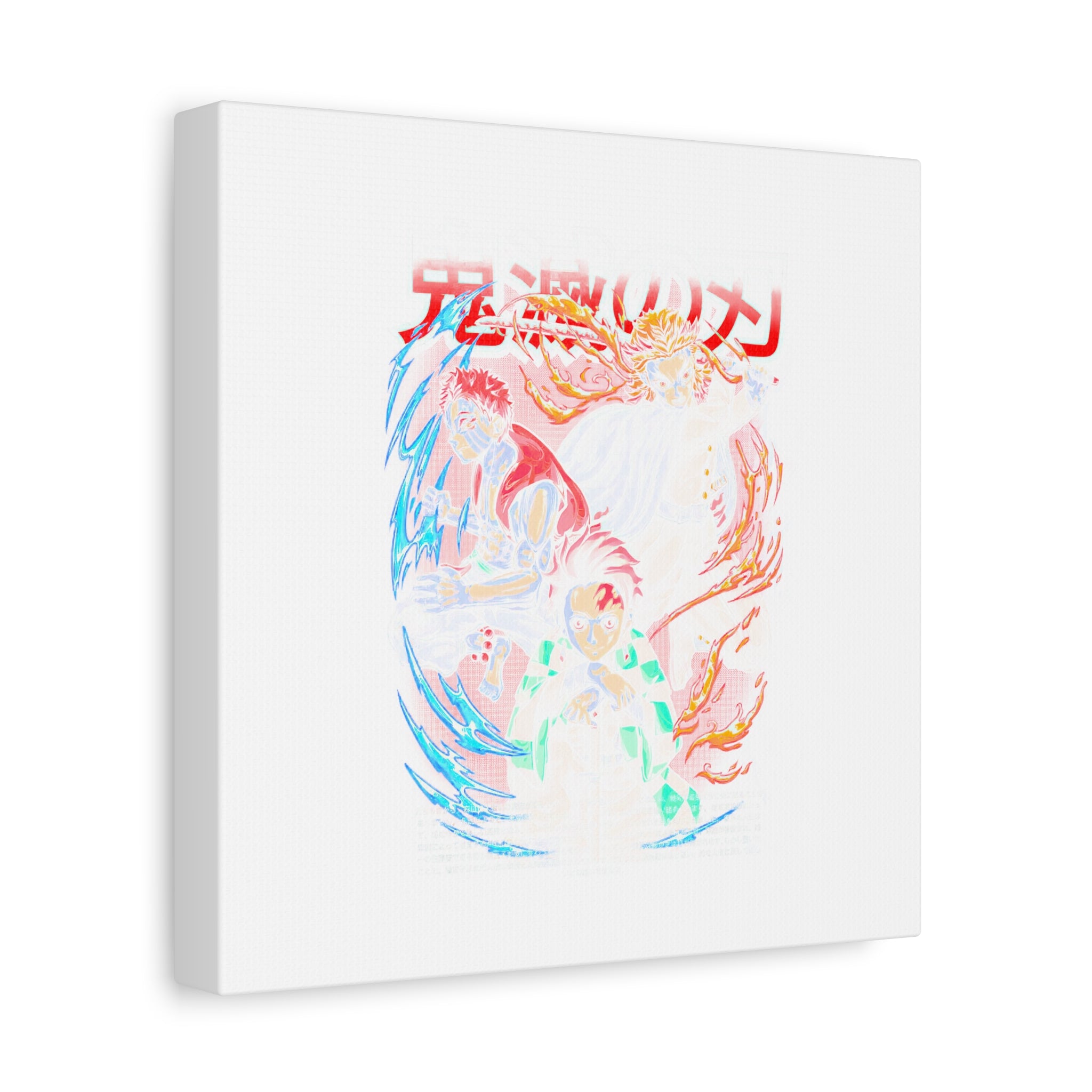 Anime Canvas Wall Art — Demon Slayer Tanjiro & Rengoku Matte Stretched Print