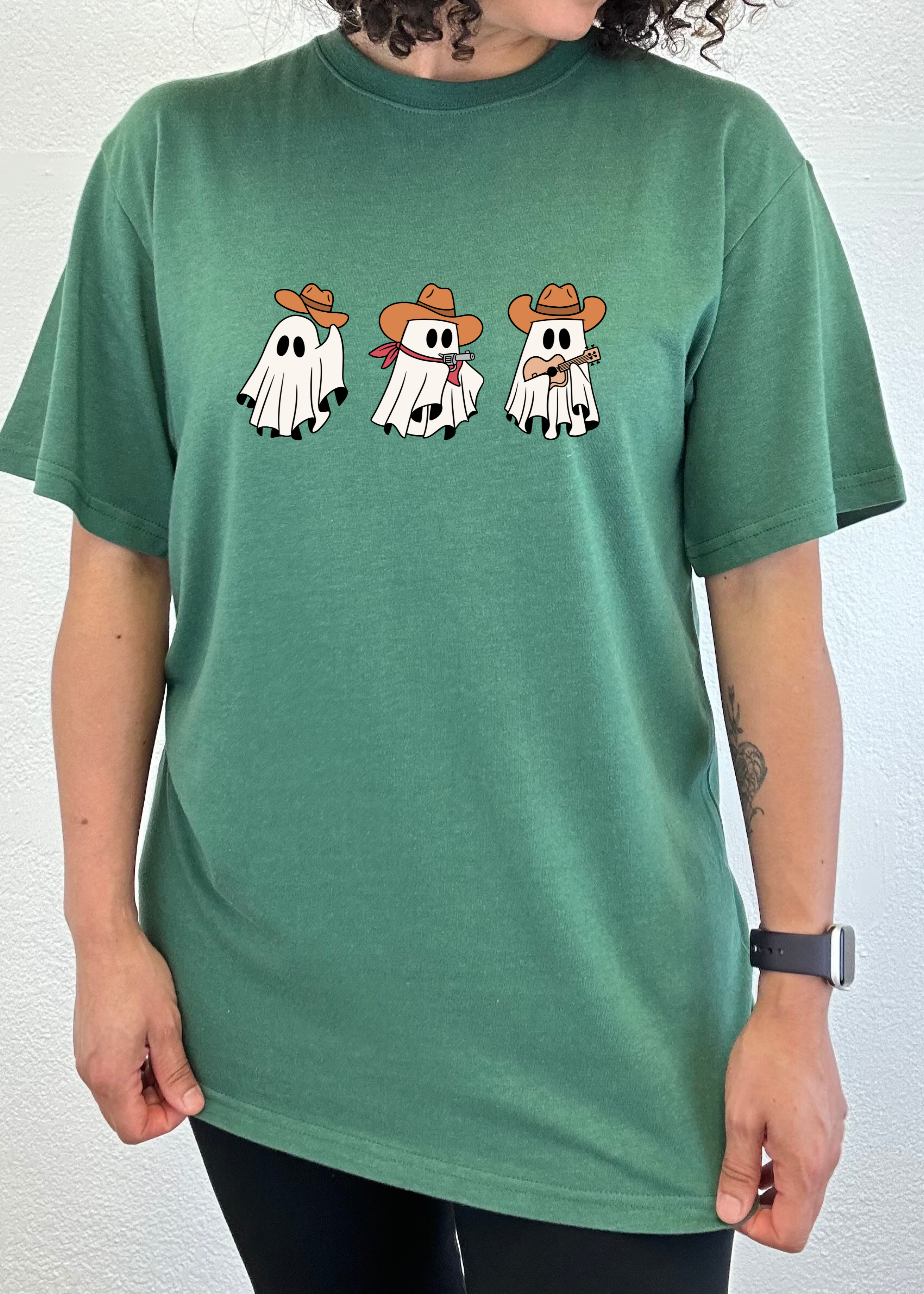 Cowboy Ghosts Unisex Bamboo Viscose/Organic Cotton Short Sleeve Graphic T-Shirt