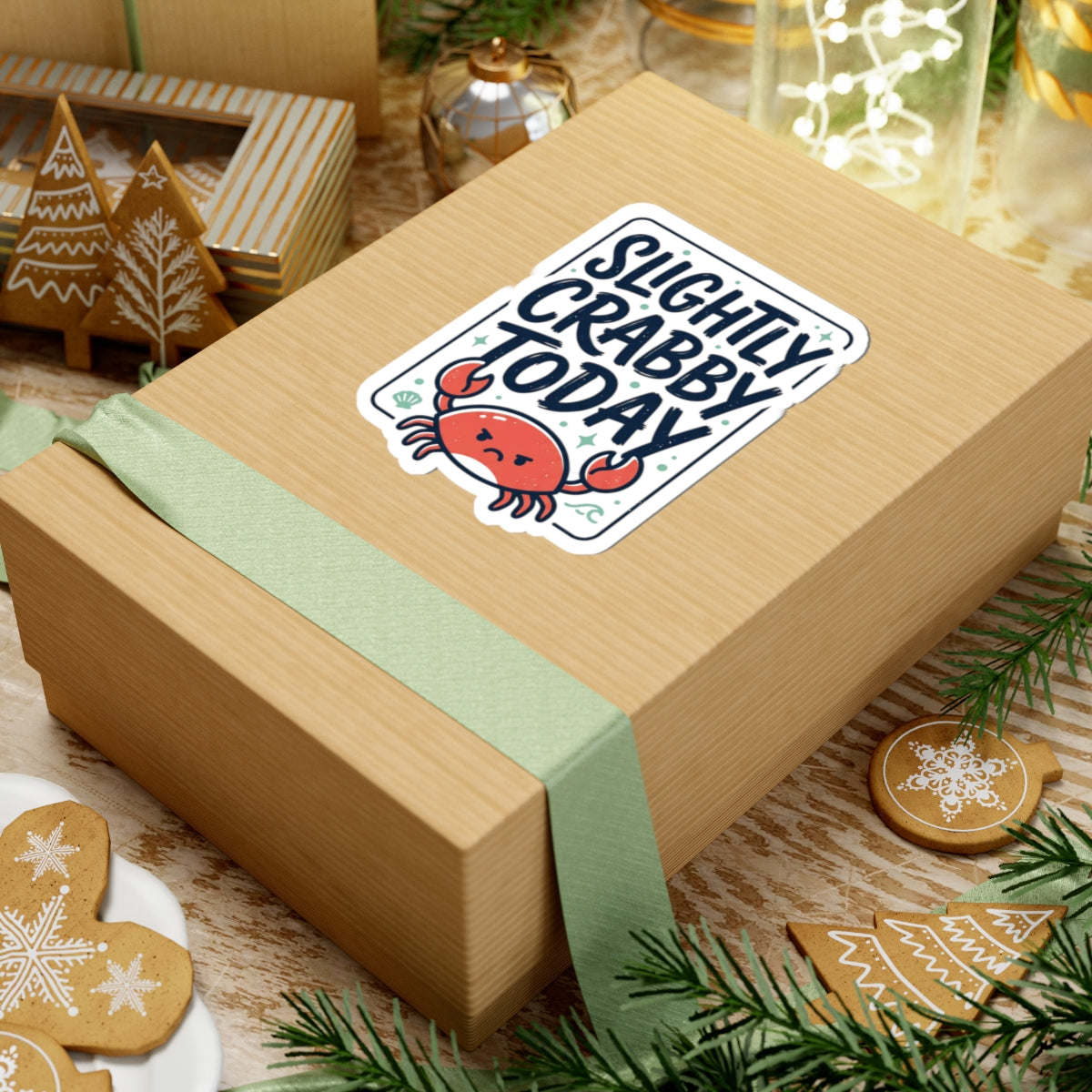 Slightly Crabby Today Crab Sticker | Cute Moody Coastal, Sarcastic Humour