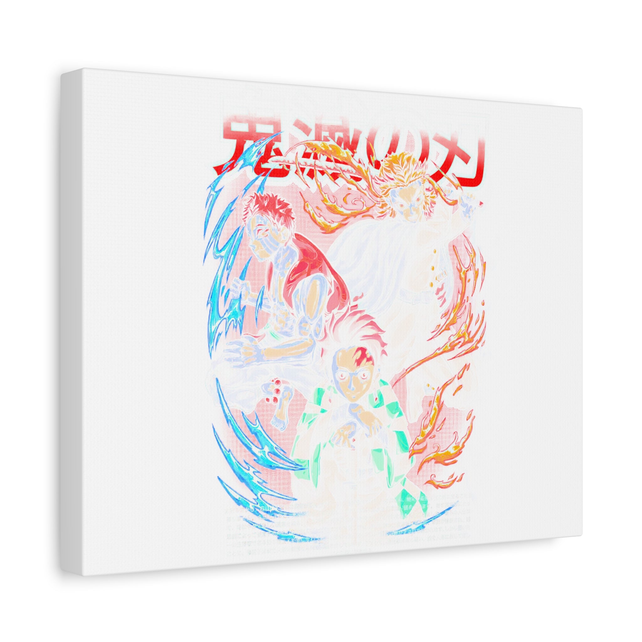 Anime Canvas Wall Art — Demon Slayer Tanjiro & Rengoku Matte Stretched Print