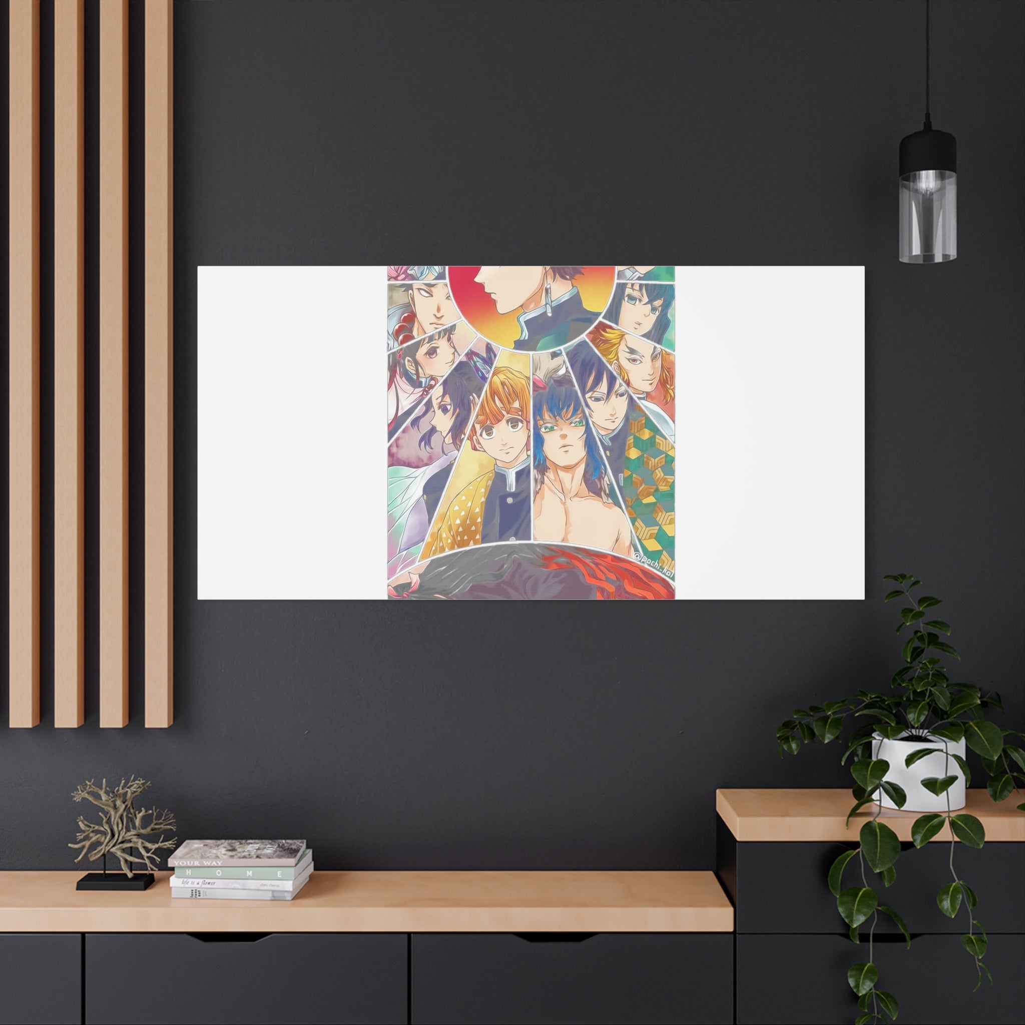 Anime Character Collage Matte Canvas Print - Stretched Wall Art