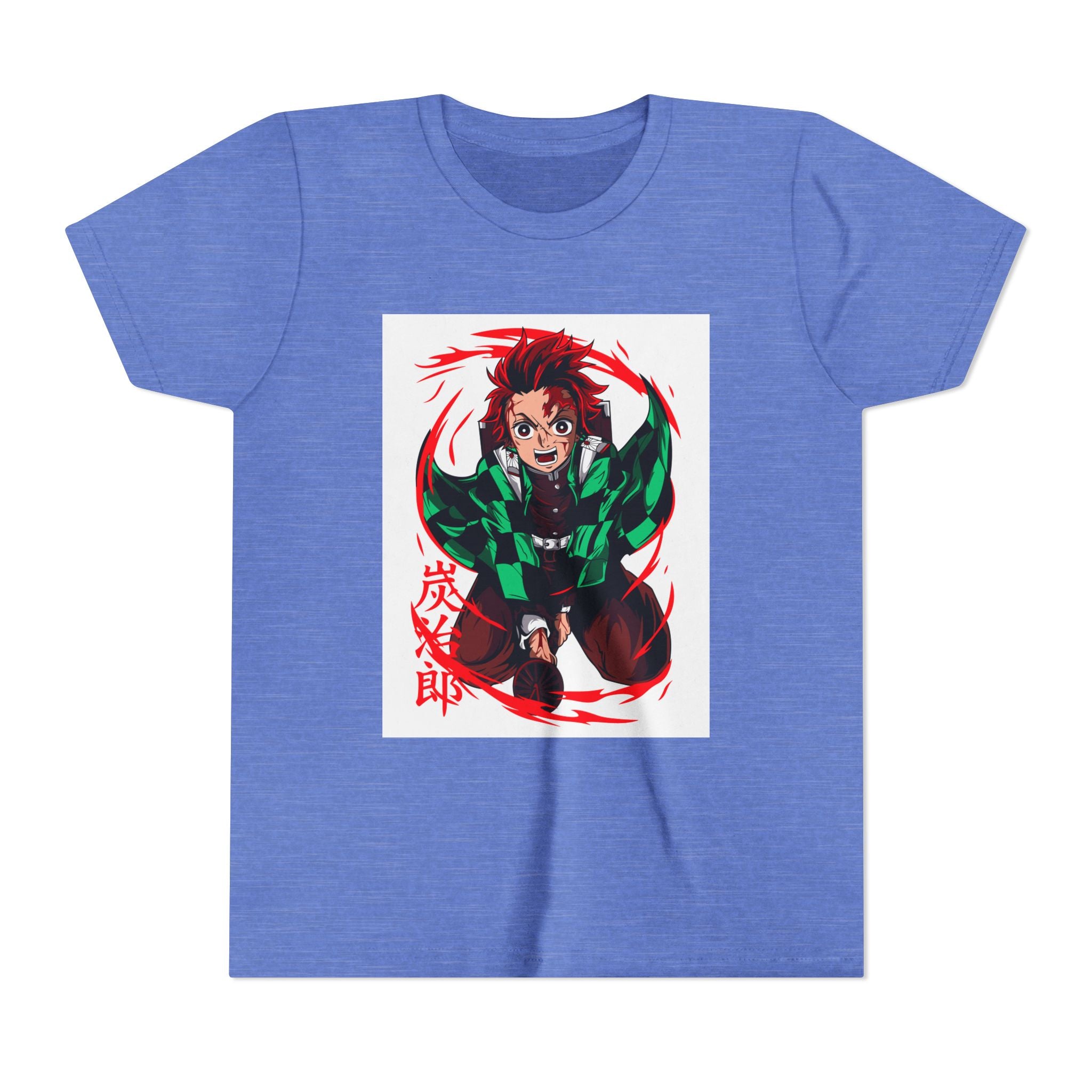 Youth Anime Character Tee — Action Pose Graphic Short Sleeve Shirt