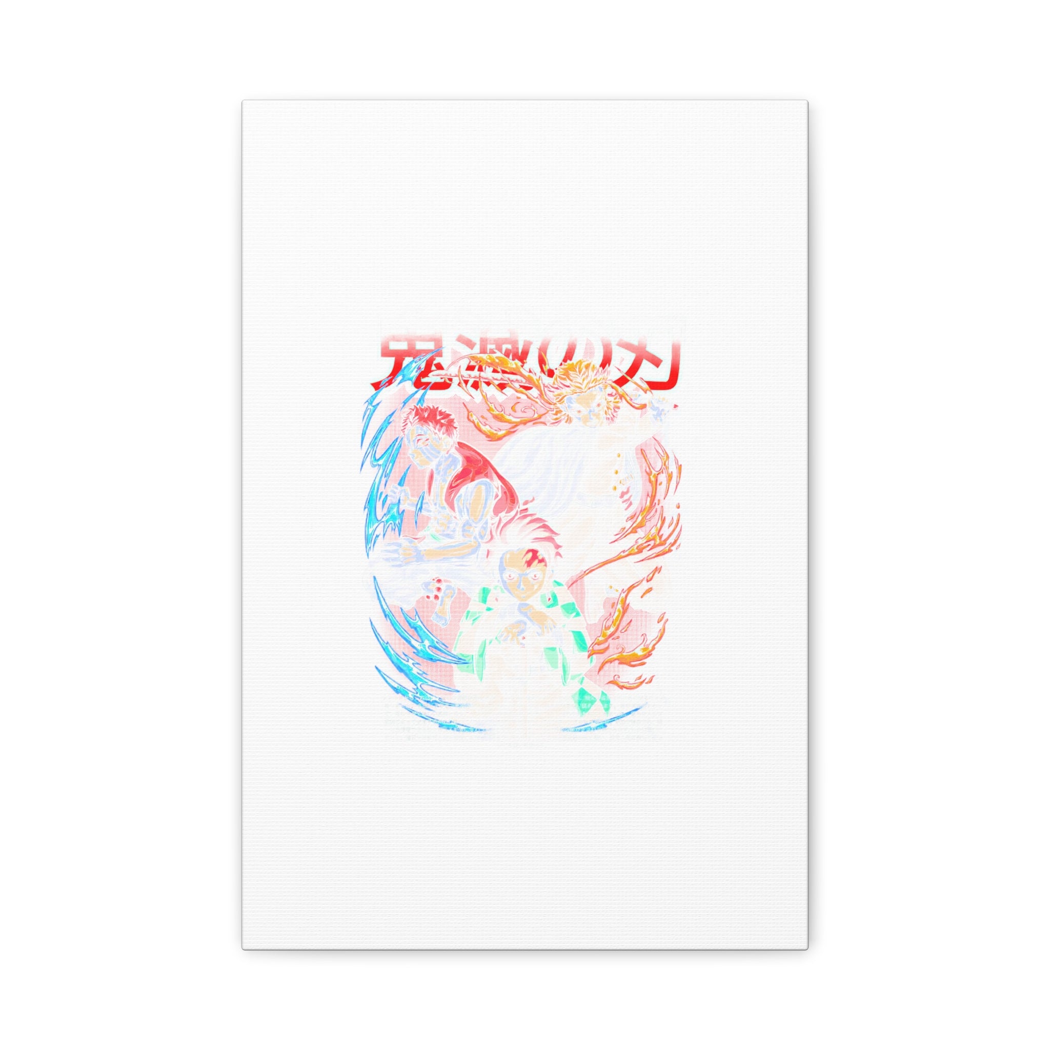 Anime Canvas Wall Art — Demon Slayer Tanjiro & Rengoku Matte Stretched Print