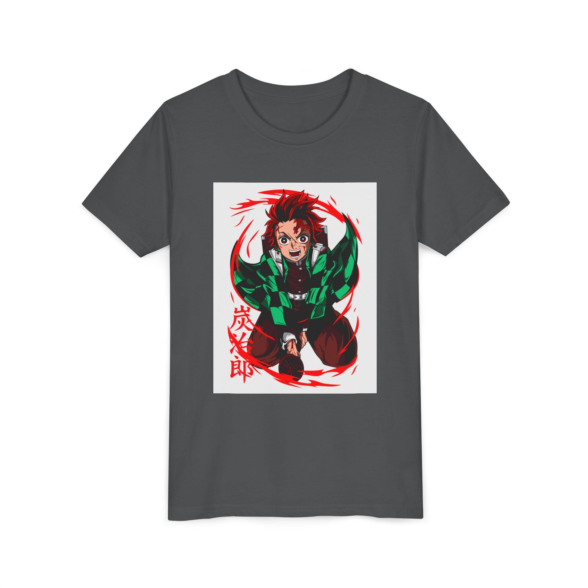 Youth Anime Character Tee — Action Pose Graphic Short Sleeve Shirt