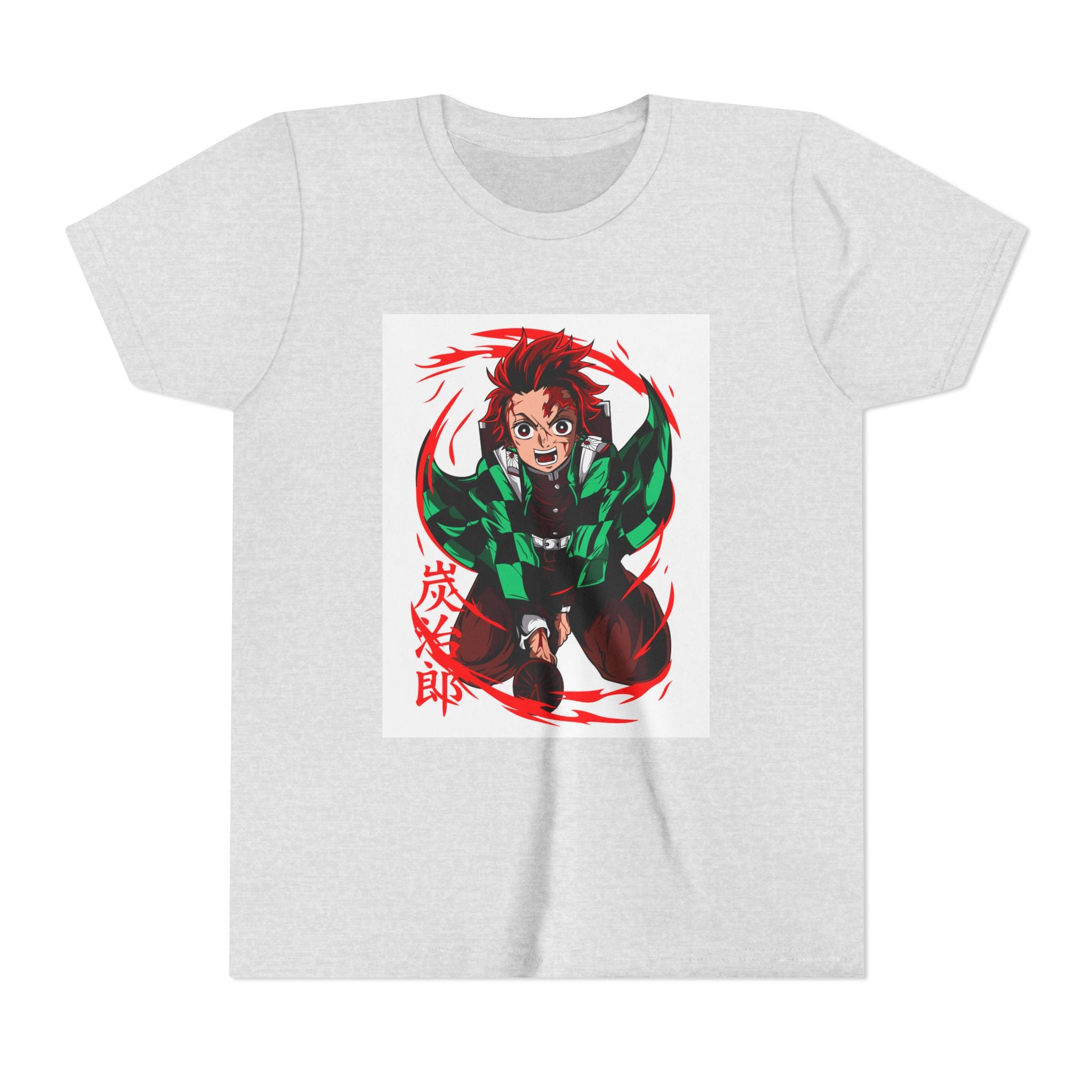Youth Anime Character Tee — Action Pose Graphic Short Sleeve Shirt