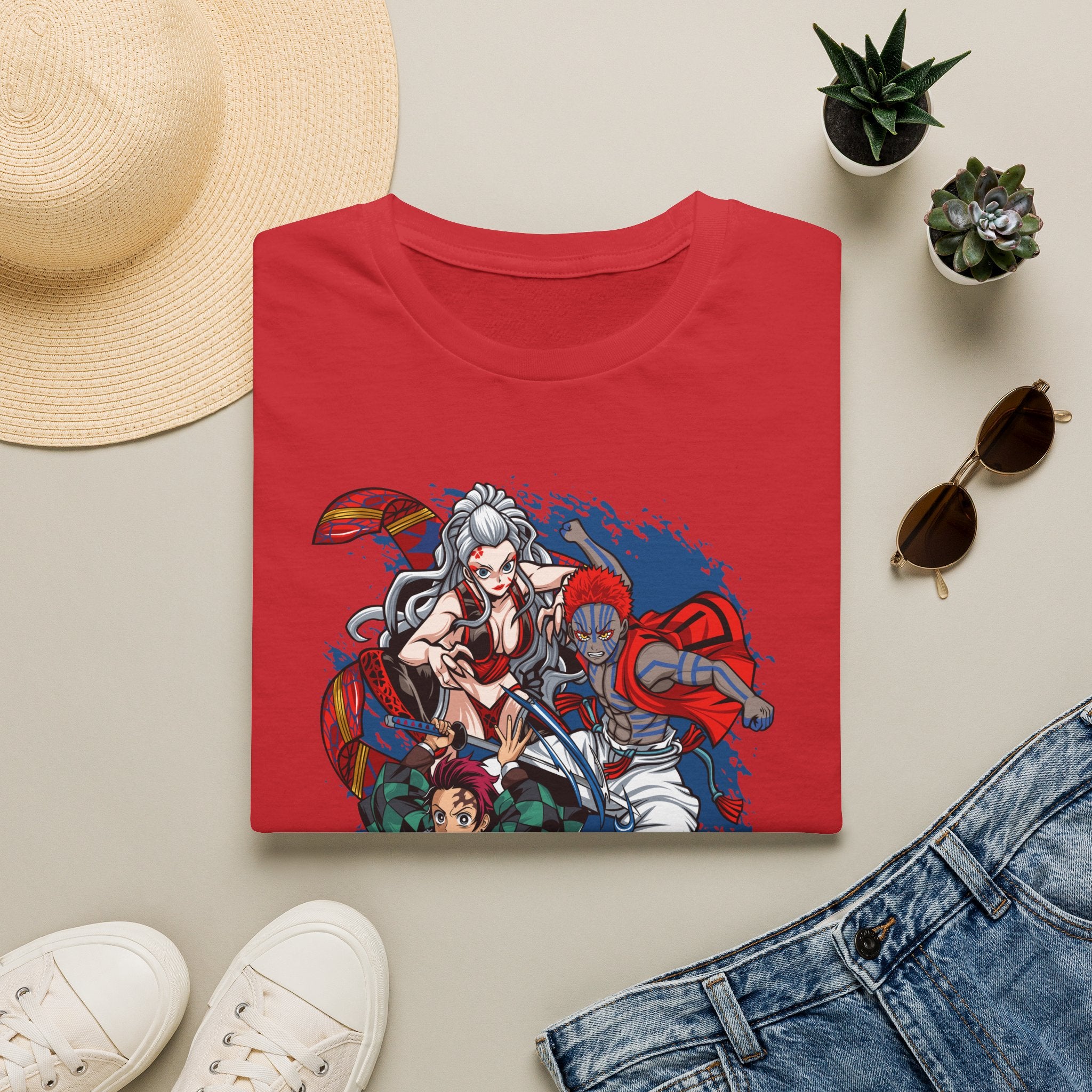 Anime Crew Graphic T-Shirt — Samurai & Fighters Illustration