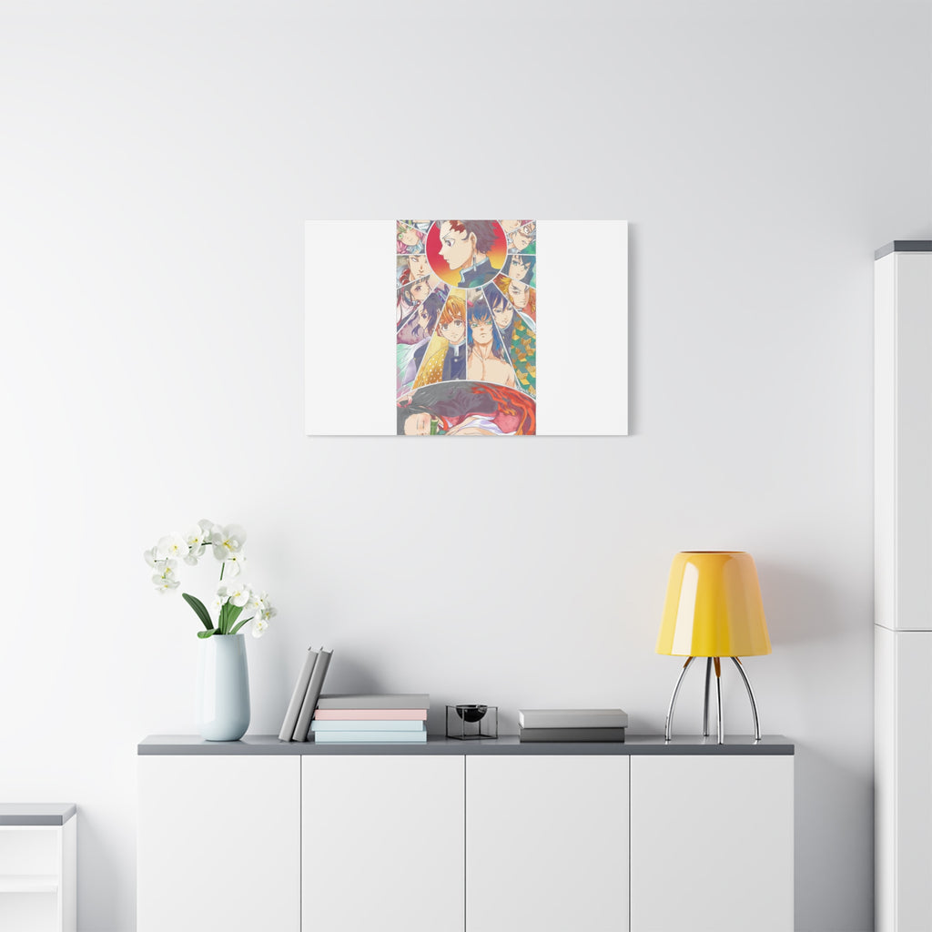 Anime Character Collage Matte Canvas Print - Stretched Wall Art