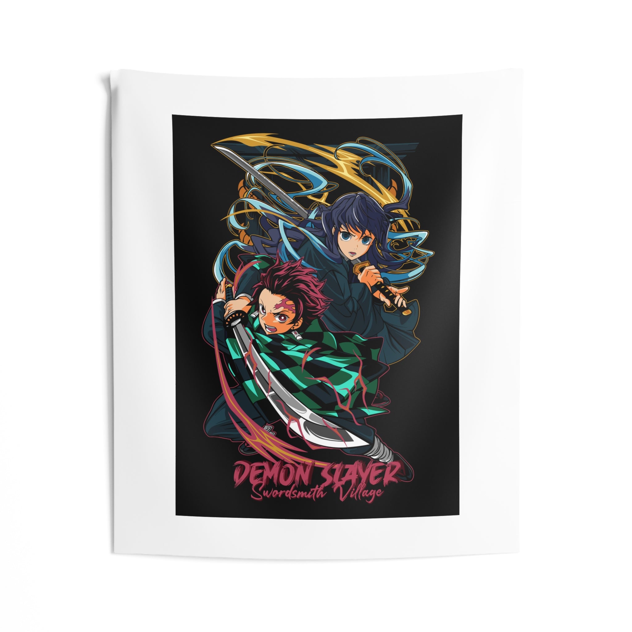 Demon Slayer Tanjiro & Shinobu Anime Wall Tapestry – Bedroom Decor, Otaku Gift