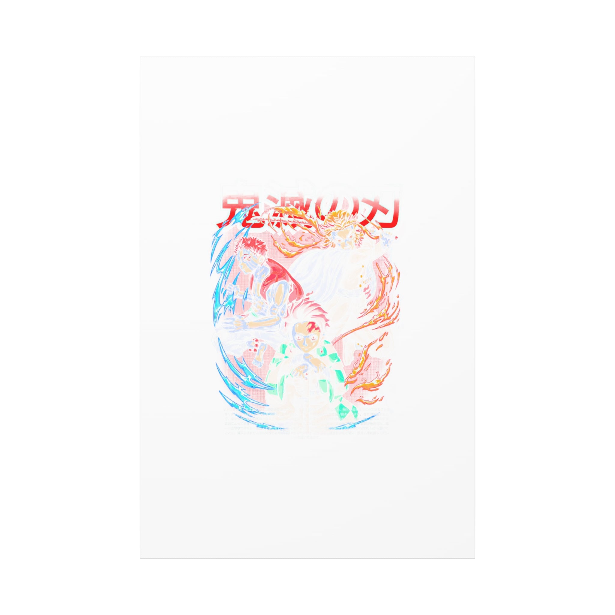 Anime Canvas Wall Art — Demon Slayer Tanjiro & Rengoku Matte Stretched Print