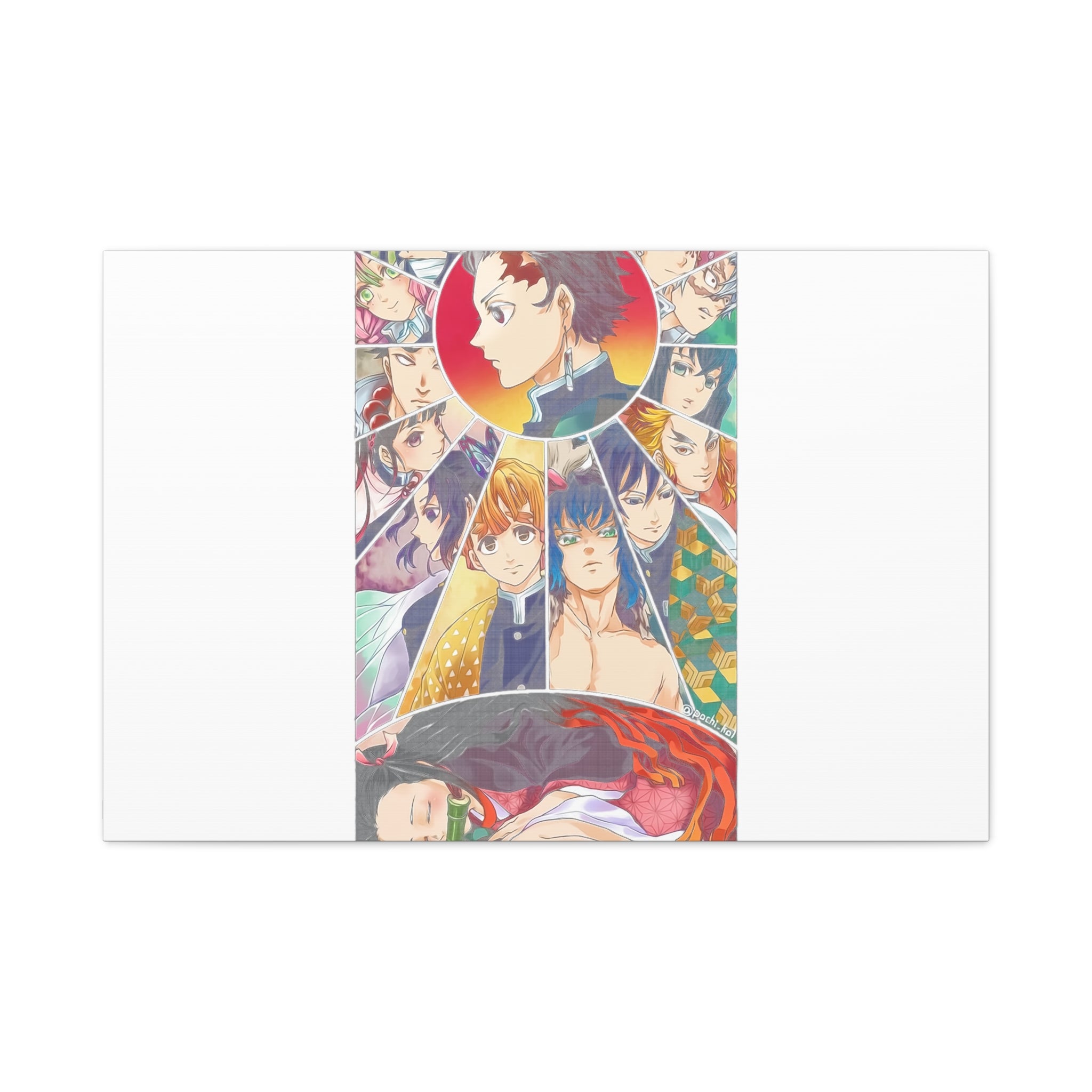 Anime Character Collage Matte Canvas Print - Stretched Wall Art