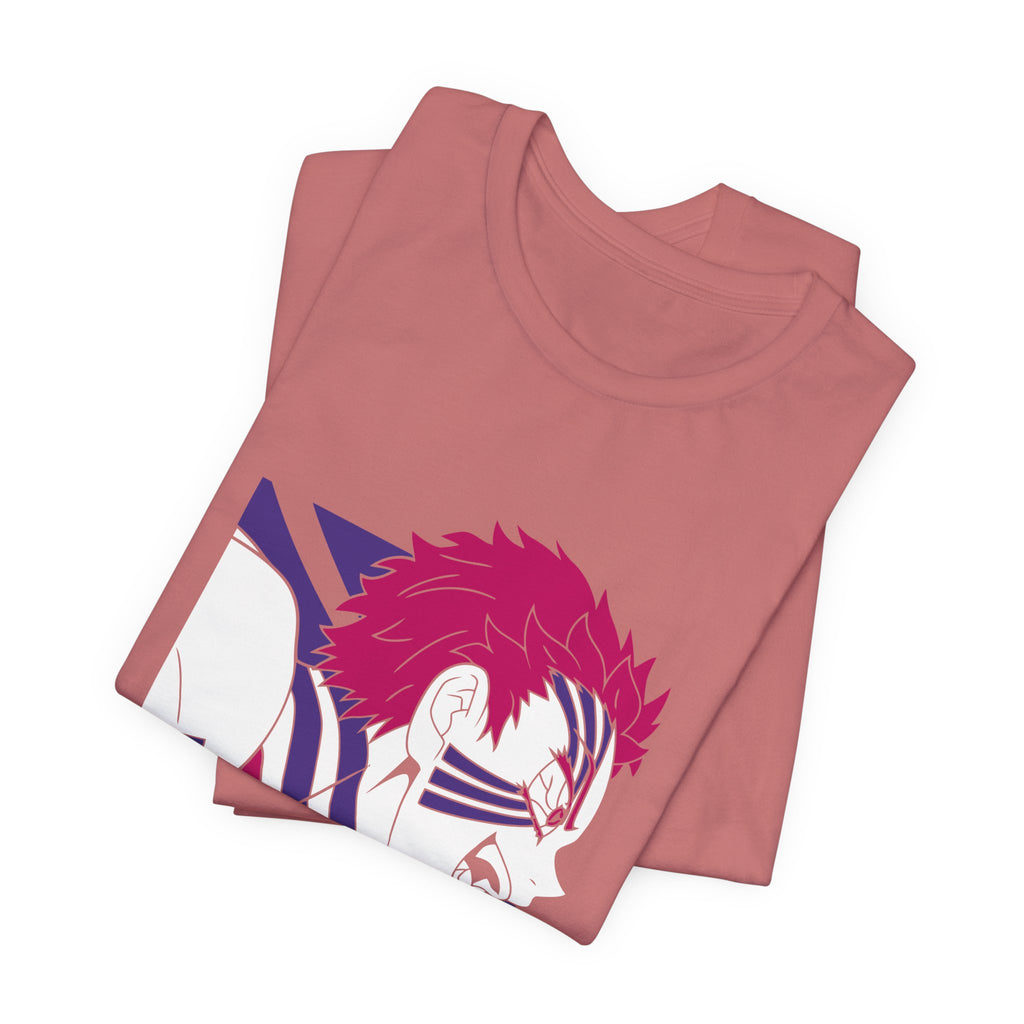 Anime Tiger Face T‑Shirt — Stylized Red & Purple Graphic Tee