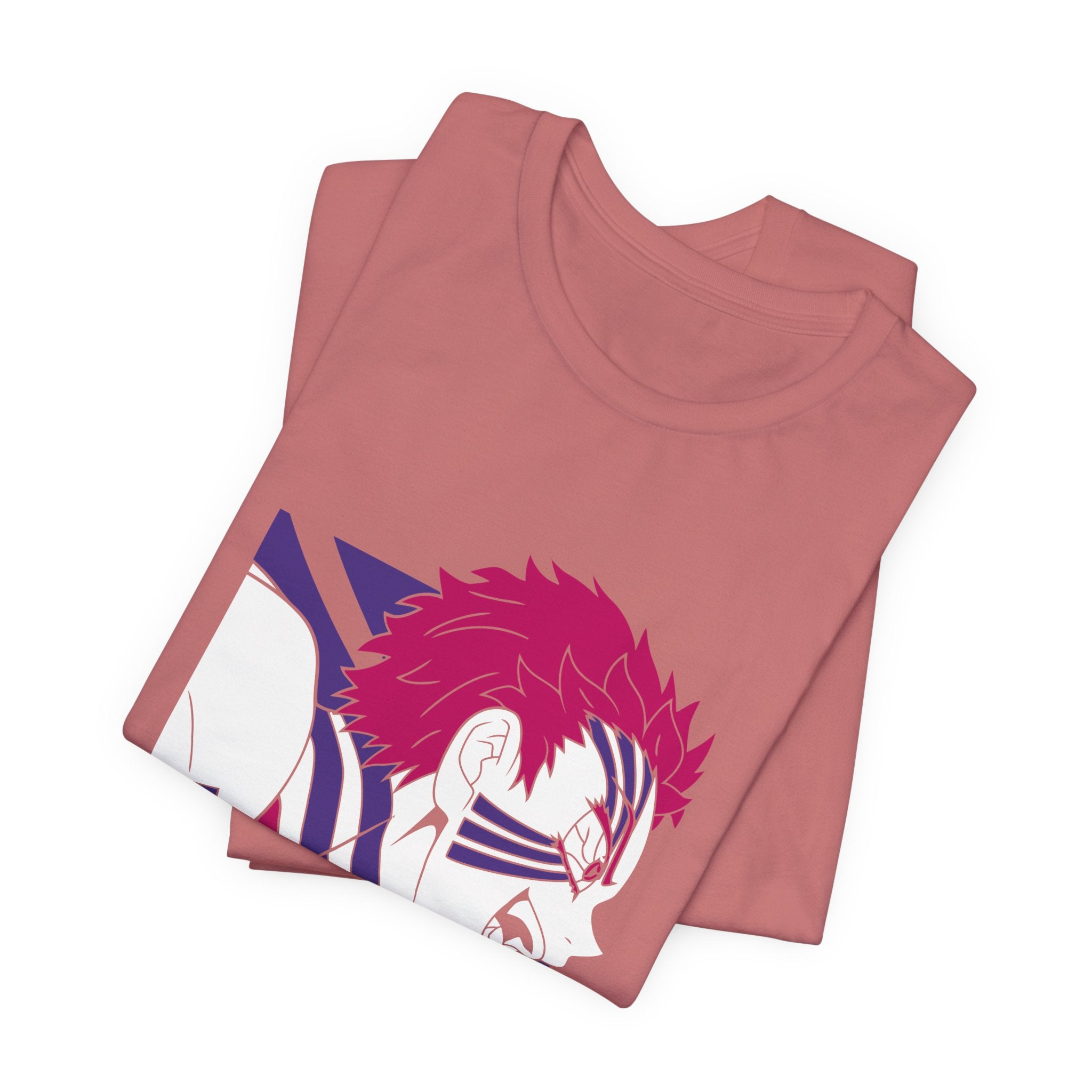 Anime Tiger Face T‑Shirt — Stylized Red & Purple Graphic Tee