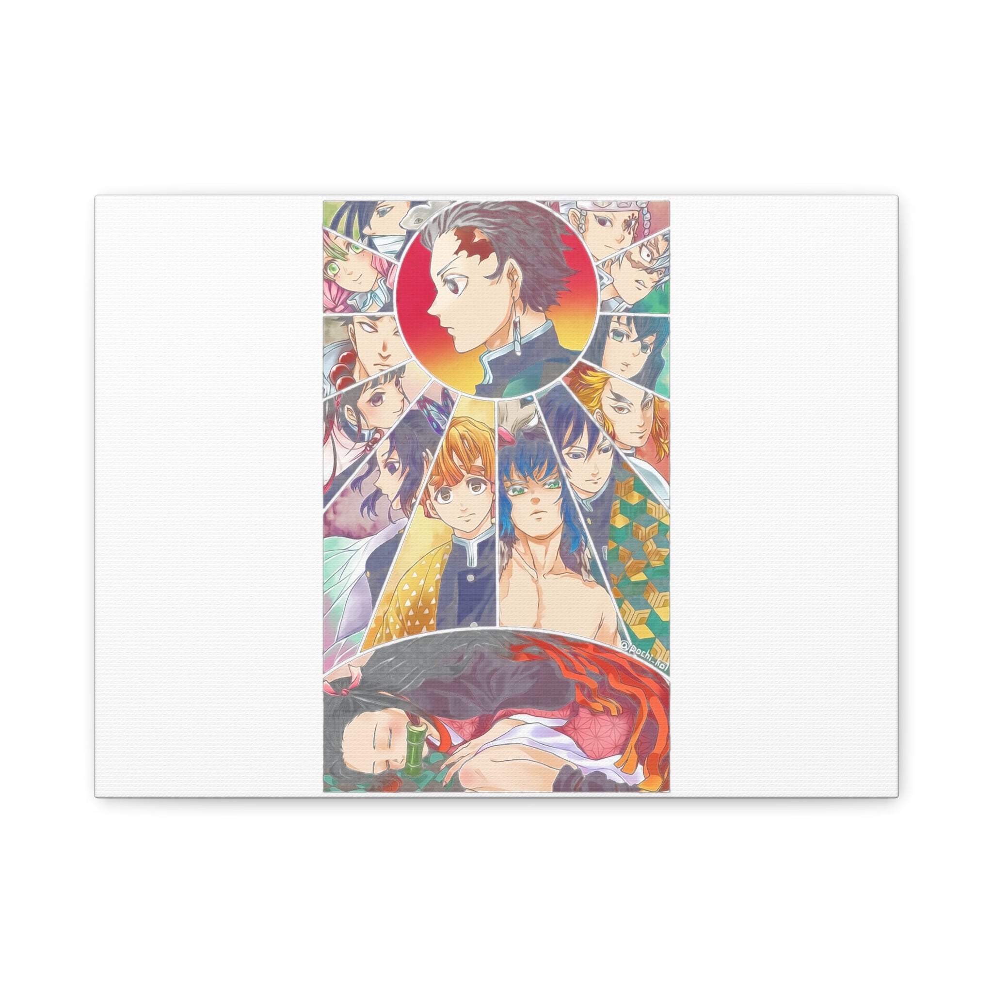 Anime Character Collage Matte Canvas Print - Stretched Wall Art