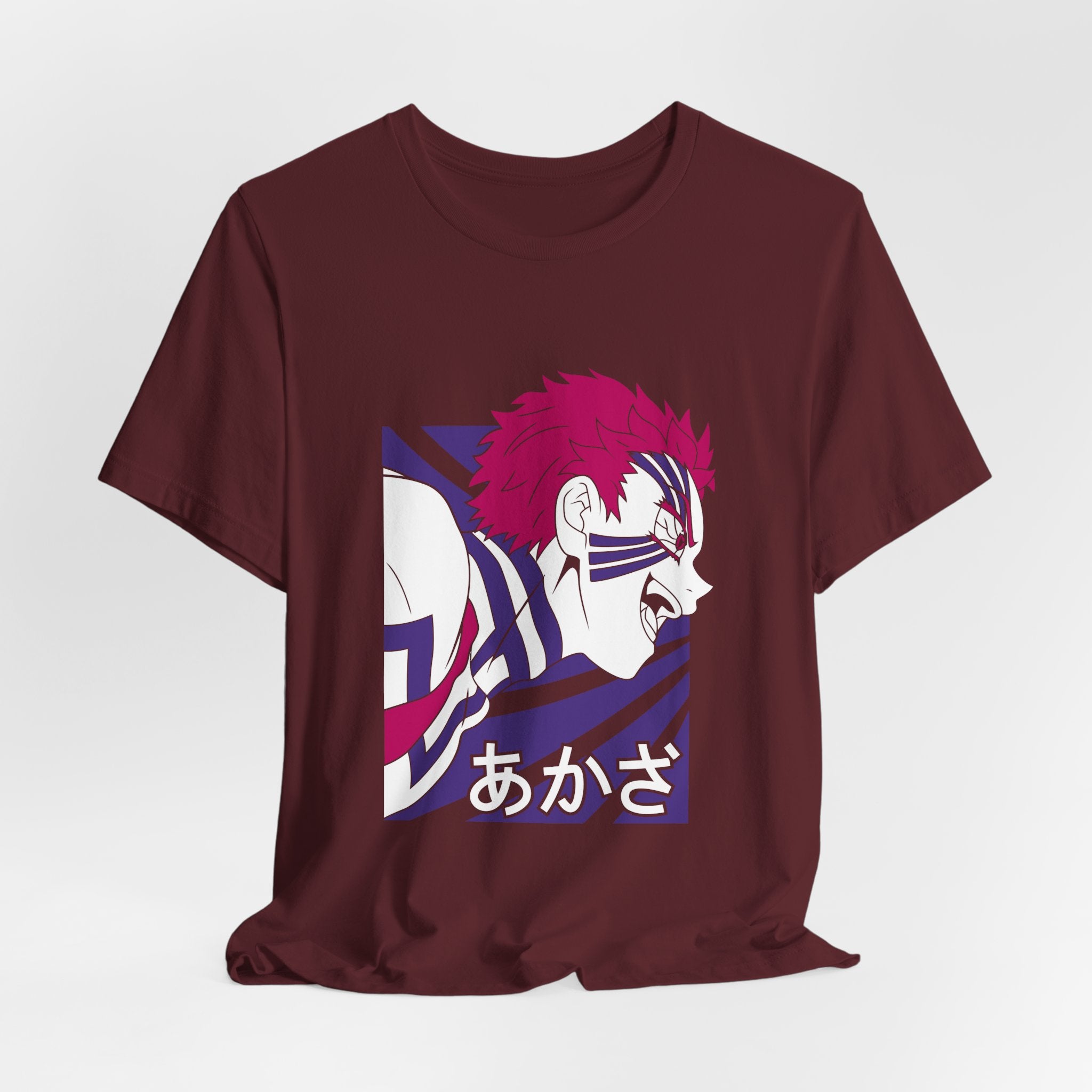 Anime Tiger Face T‑Shirt — Stylized Red & Purple Graphic Tee