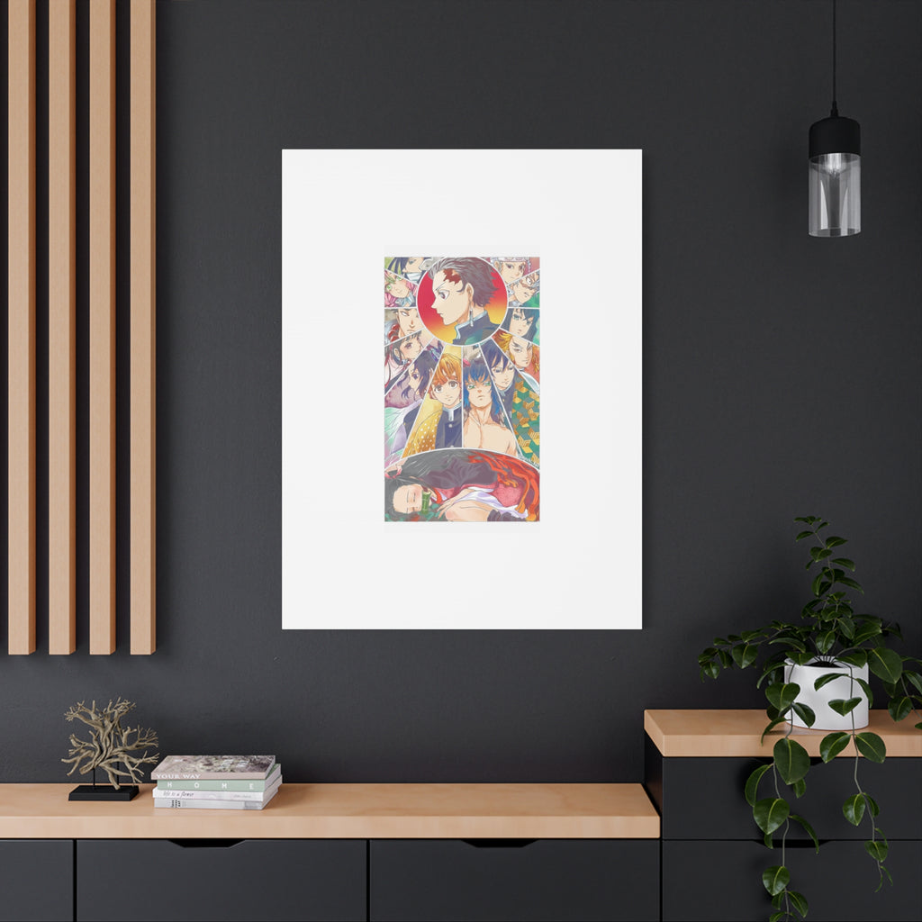 Anime Character Collage Matte Canvas Print - Stretched Wall Art