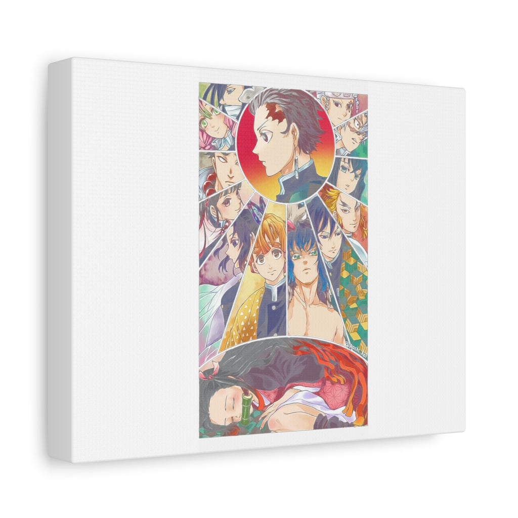 Anime Character Collage Matte Canvas Print - Stretched Wall Art