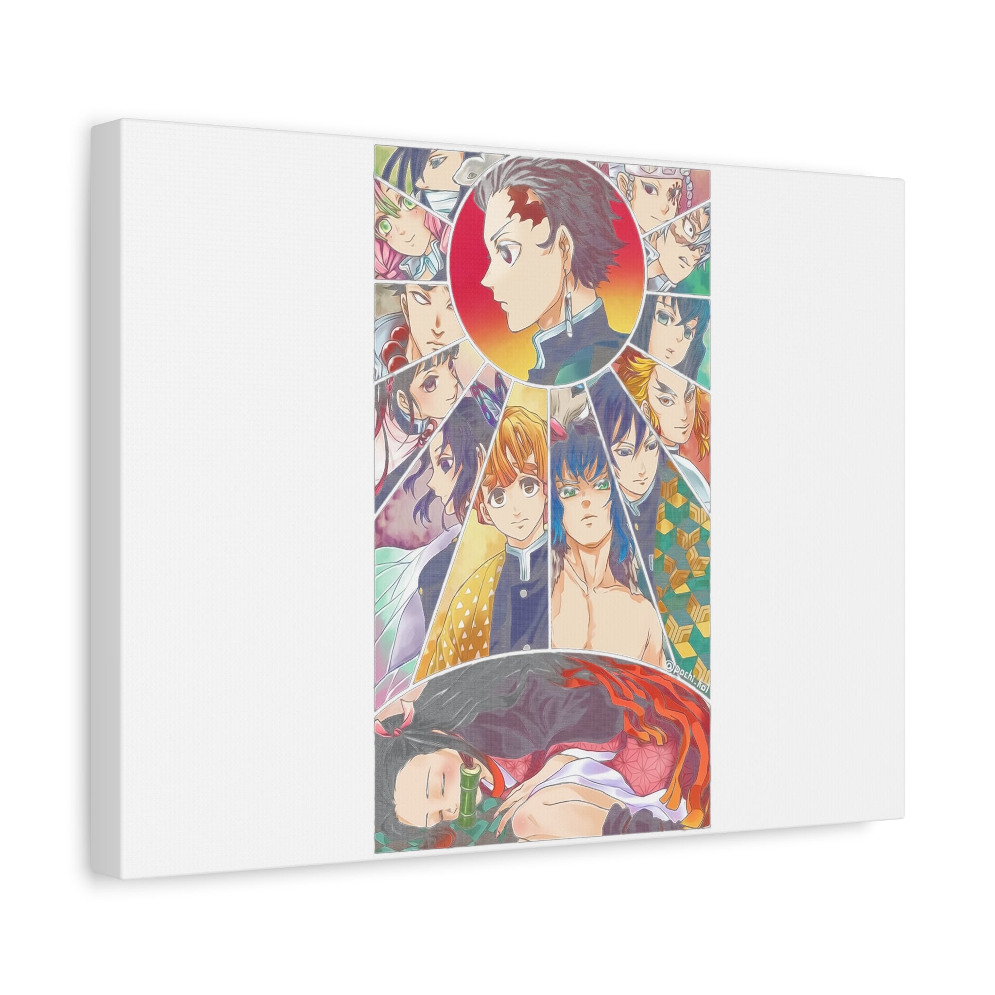 Anime Character Collage Matte Canvas Print - Stretched Wall Art