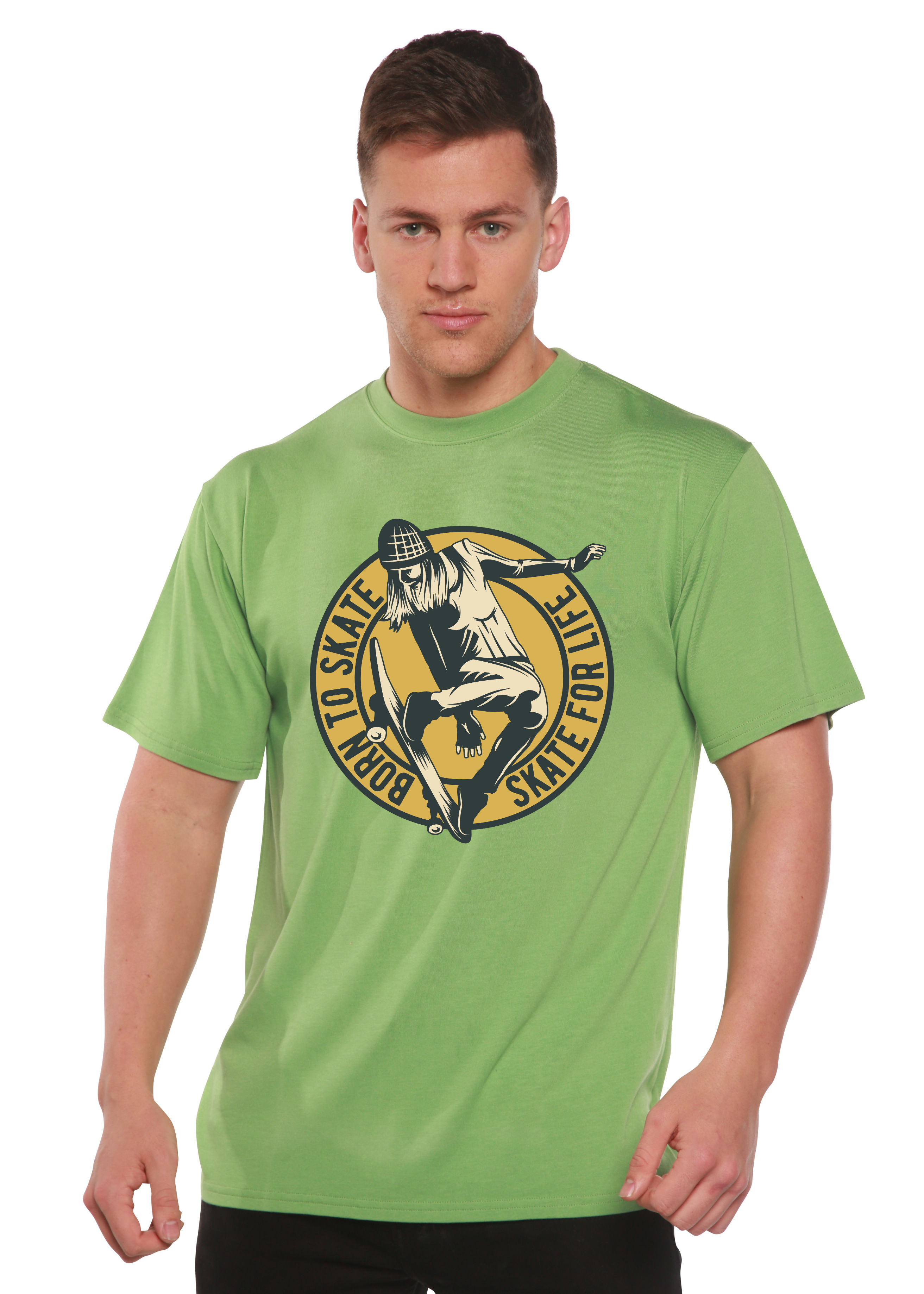 Skate For Life Men's Bamboo Viscose/Organic Cotton Short Sleeve Graphic T-Shirt