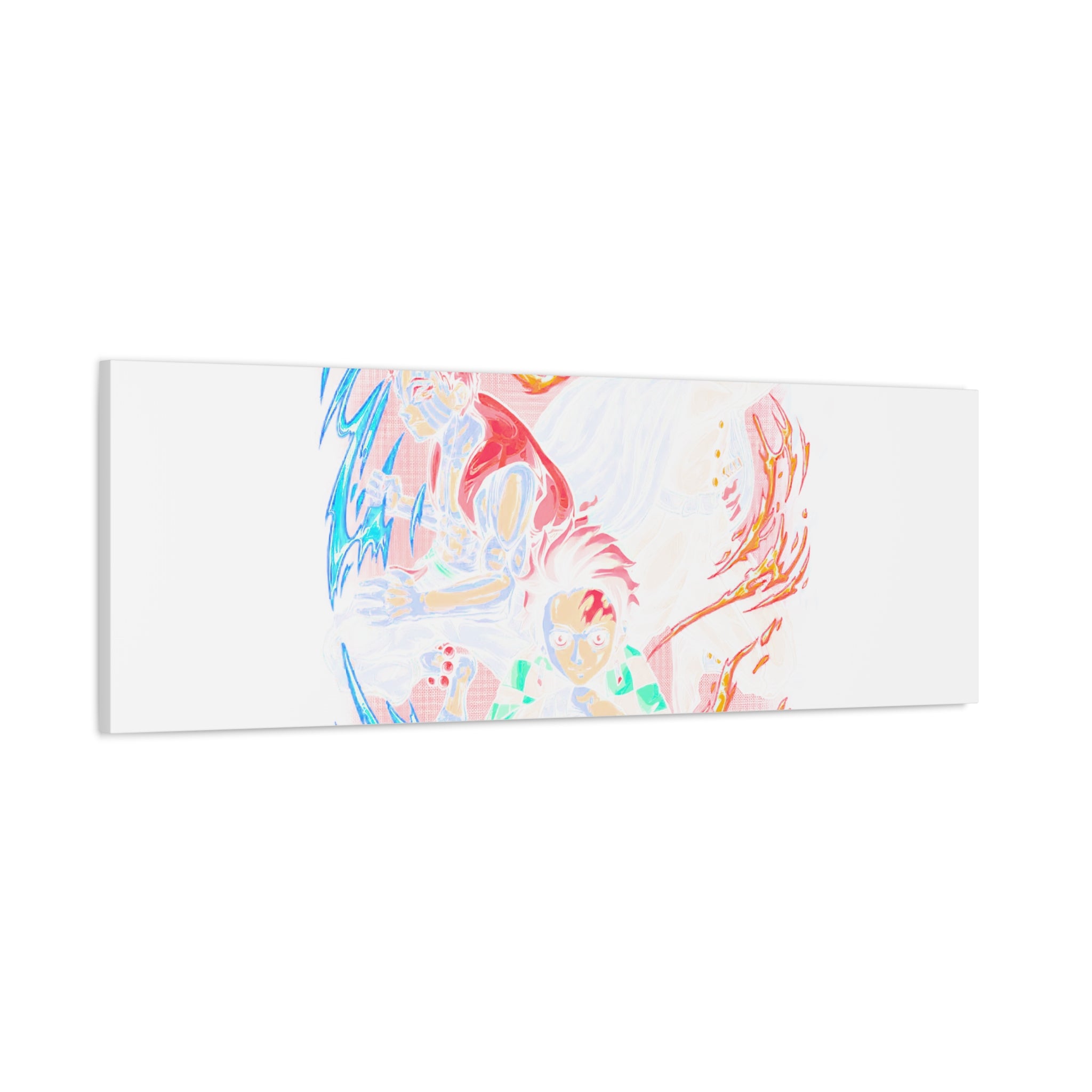 Anime Canvas Wall Art — Demon Slayer Tanjiro & Rengoku Matte Stretched Print