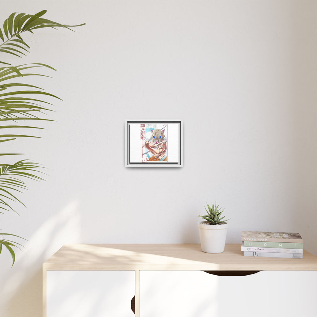 Demon Mask Anime Canvas Print — Inosuke Framed Matte Wall Art