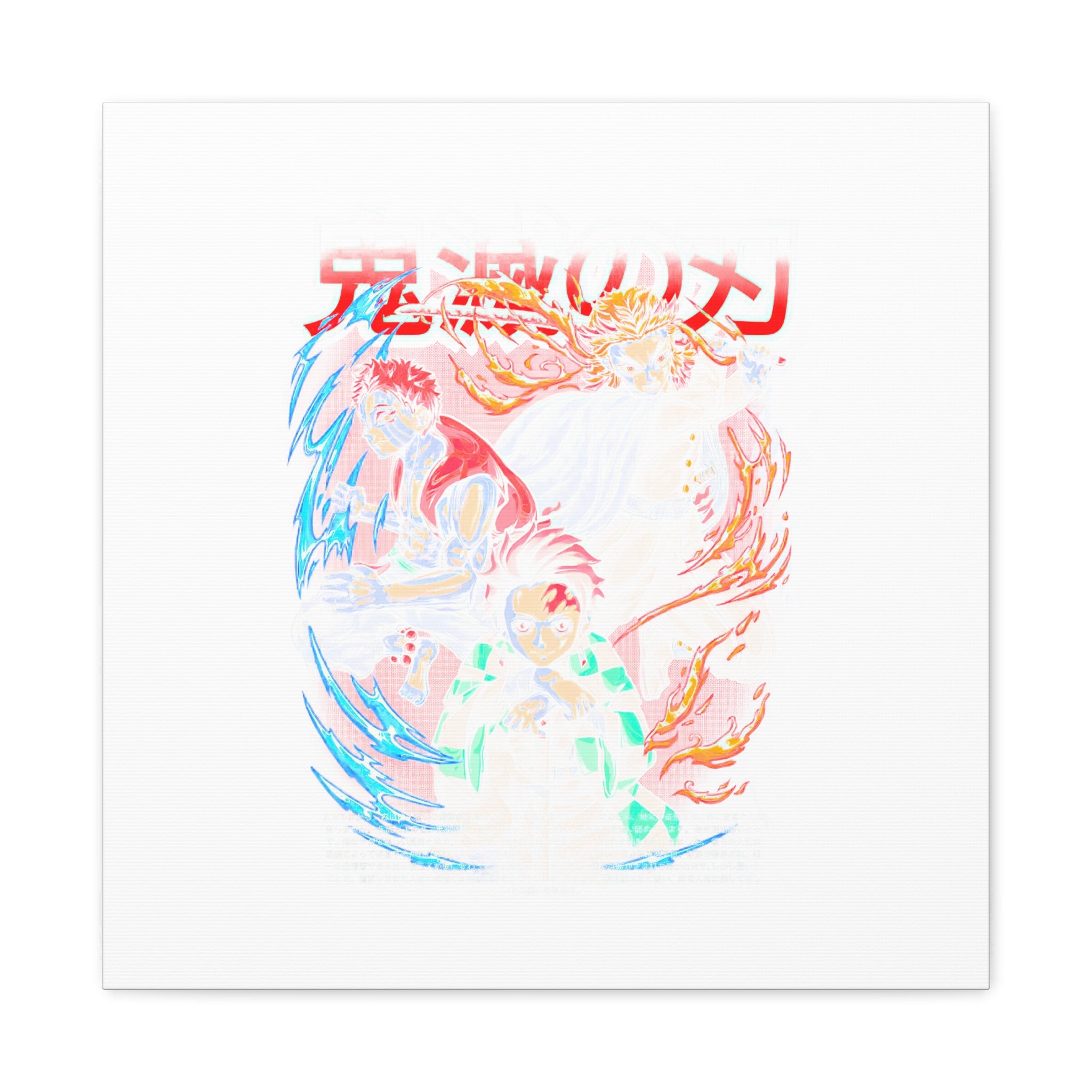 Anime Canvas Wall Art — Demon Slayer Tanjiro & Rengoku Matte Stretched Print