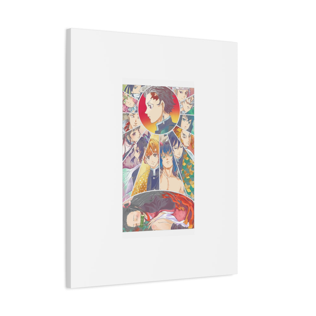 Anime Character Collage Matte Canvas Print - Stretched Wall Art