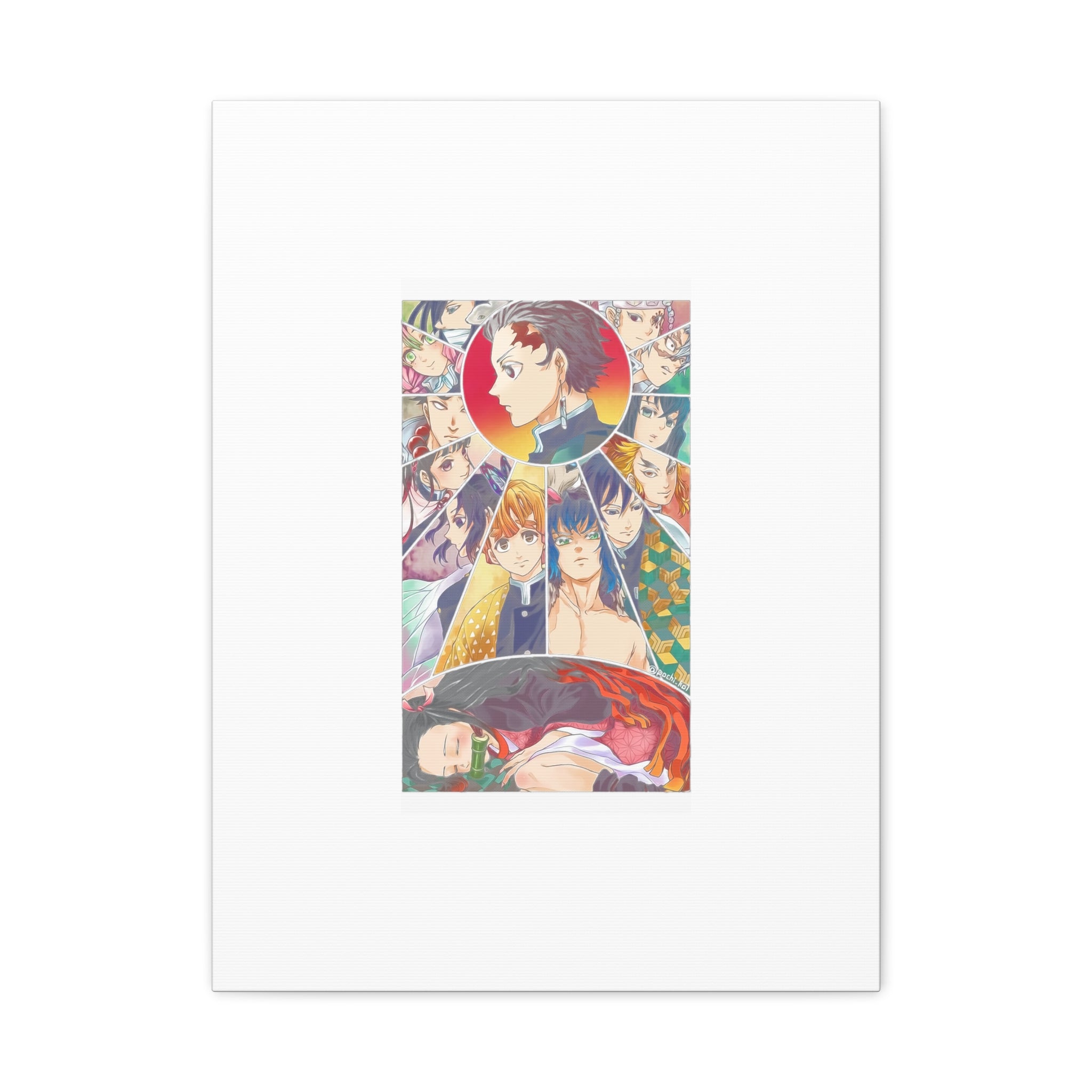 Anime Character Collage Matte Canvas Print - Stretched Wall Art