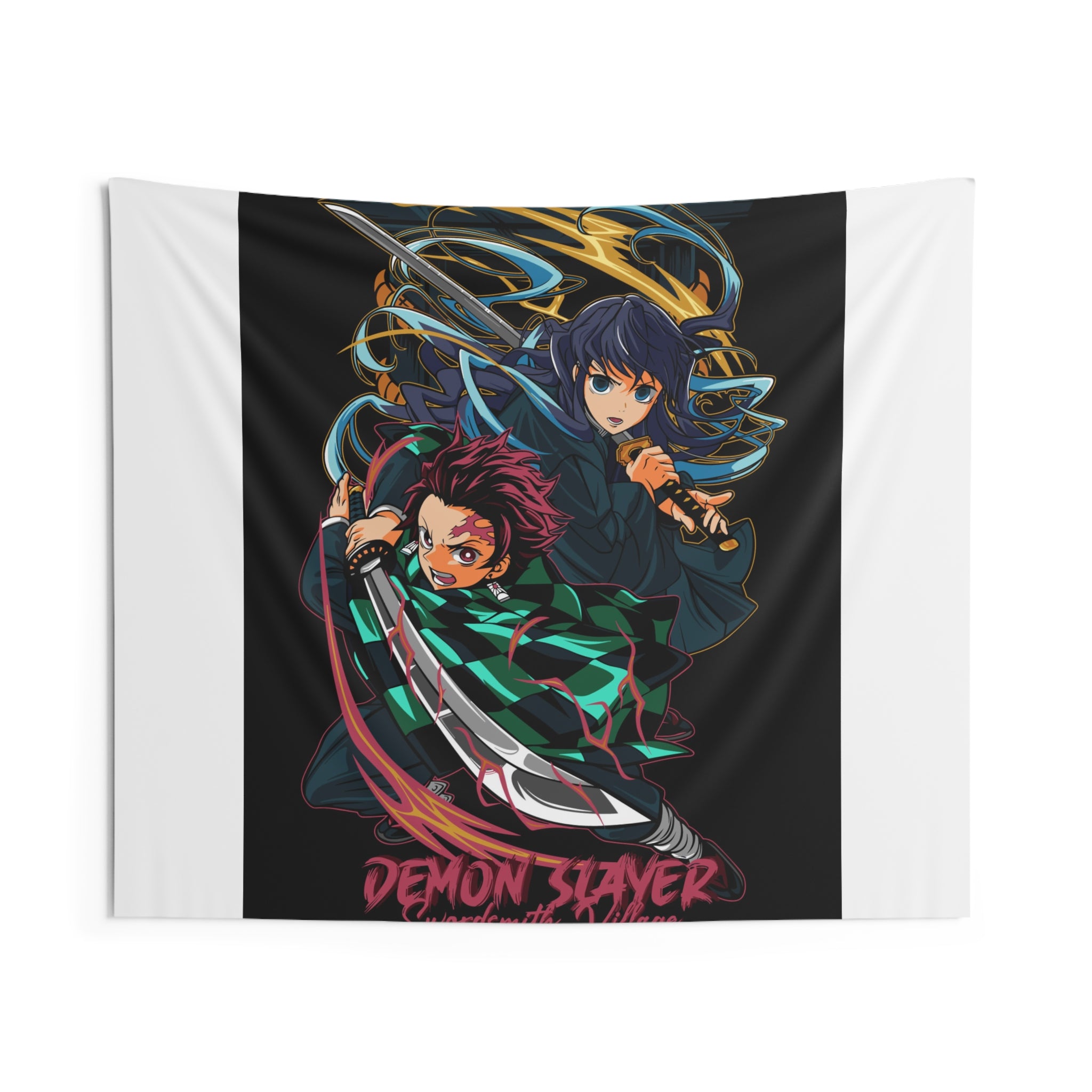 Demon Slayer Tanjiro & Shinobu Anime Wall Tapestry – Bedroom Decor, Otaku Gift