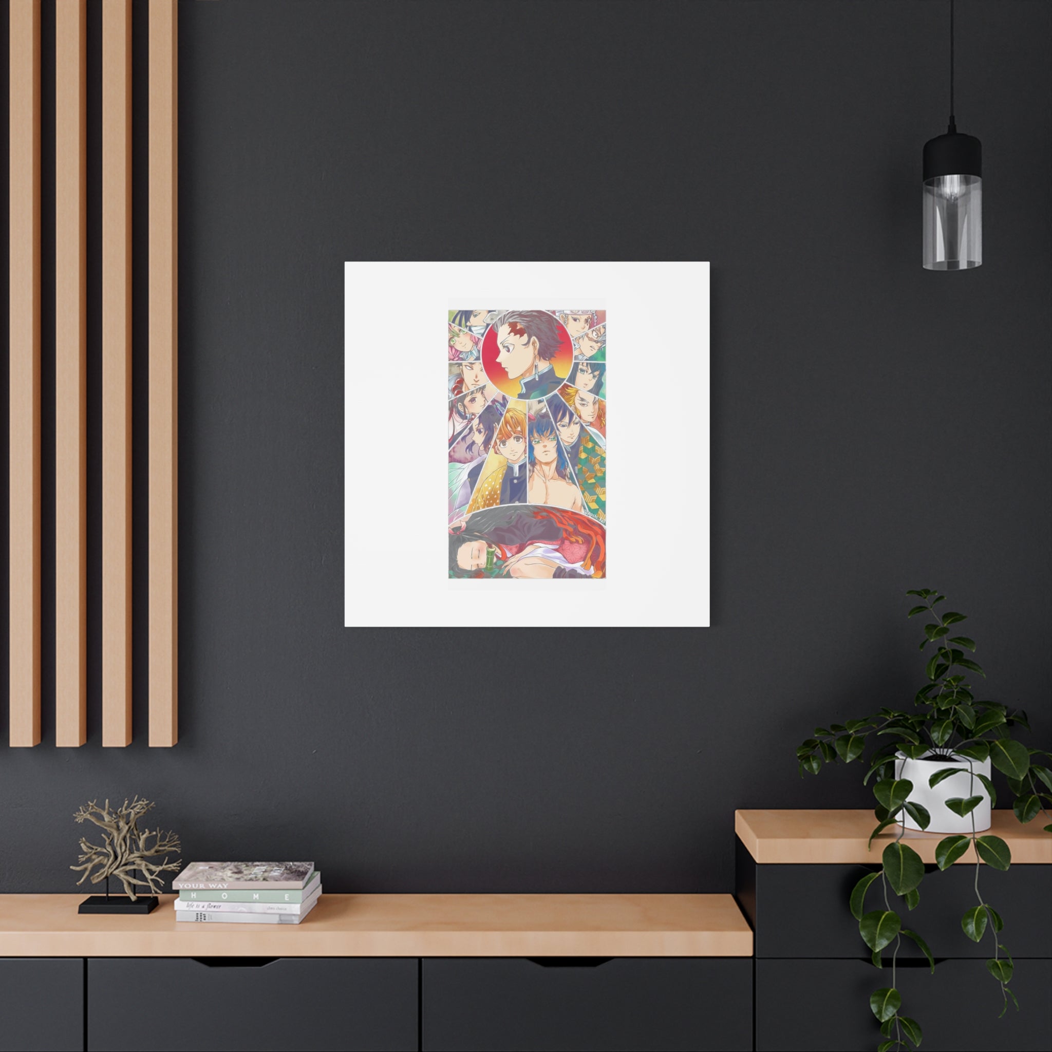 Anime Character Collage Matte Canvas Print - Stretched Wall Art