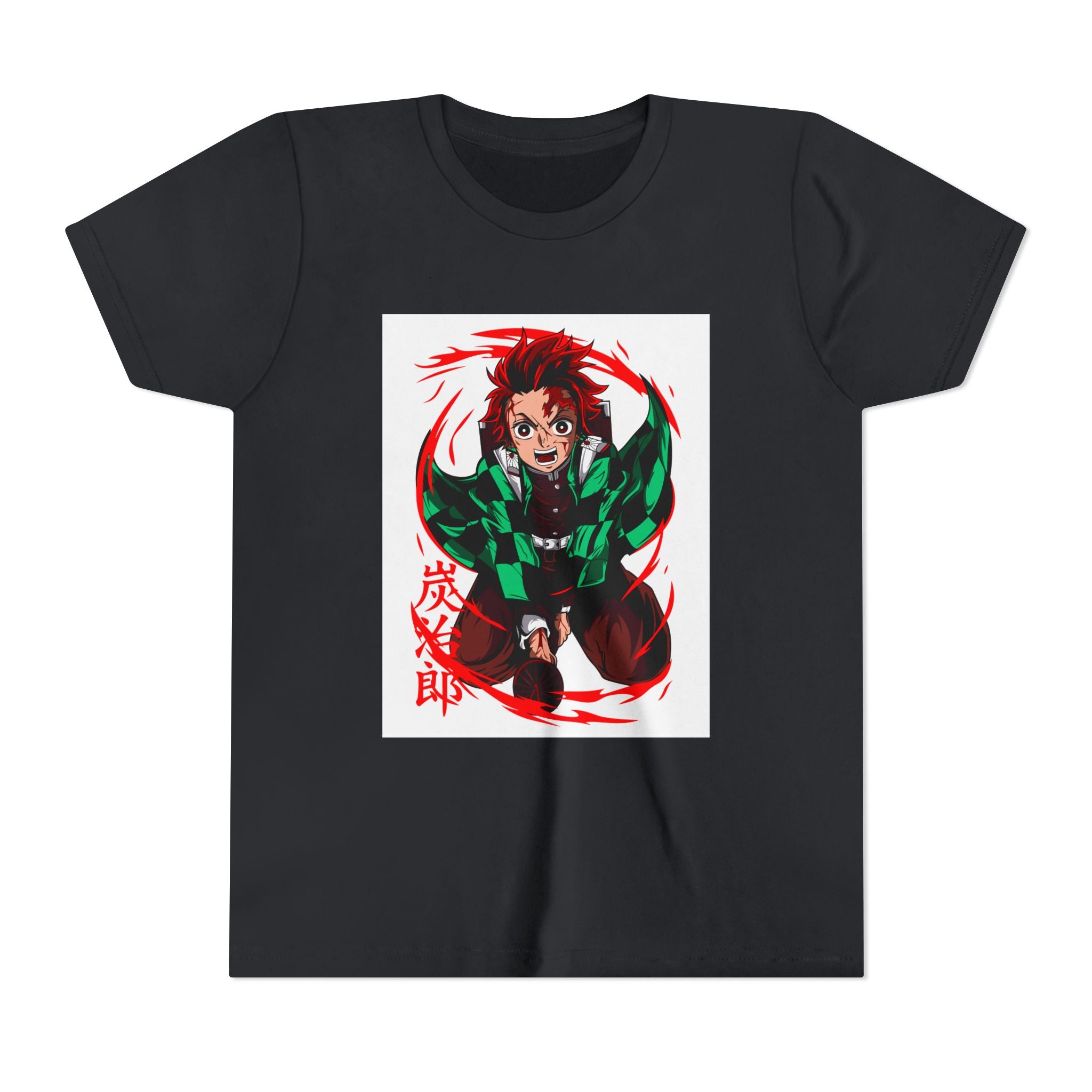 Youth Anime Character Tee — Action Pose Graphic Short Sleeve Shirt