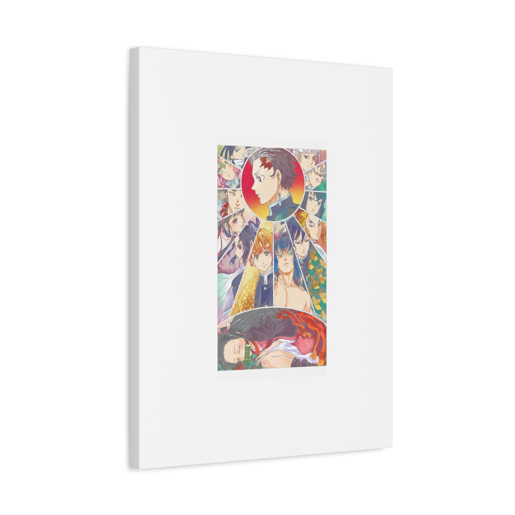 Anime Character Collage Matte Canvas Print - Stretched Wall Art