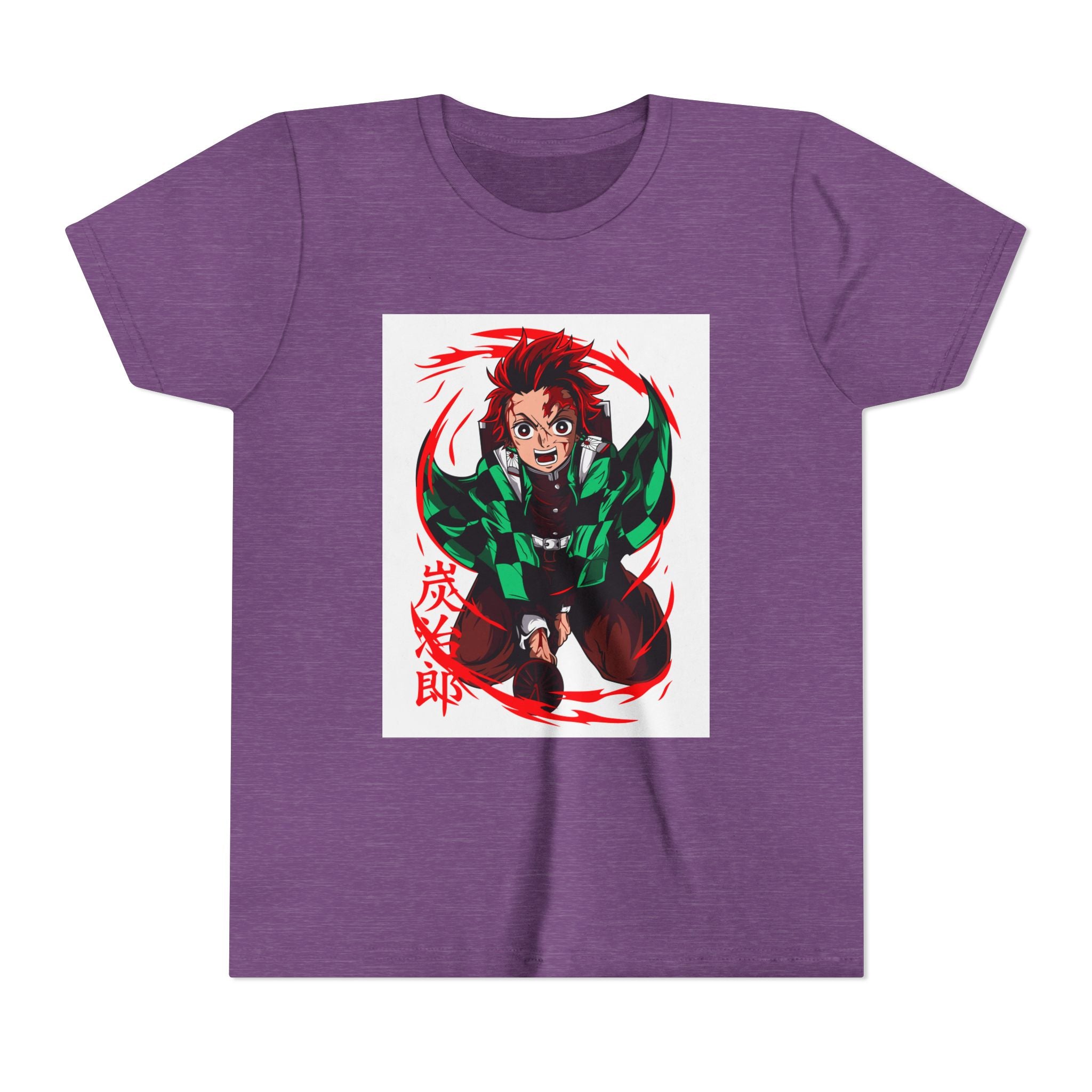Youth Anime Character Tee — Action Pose Graphic Short Sleeve Shirt