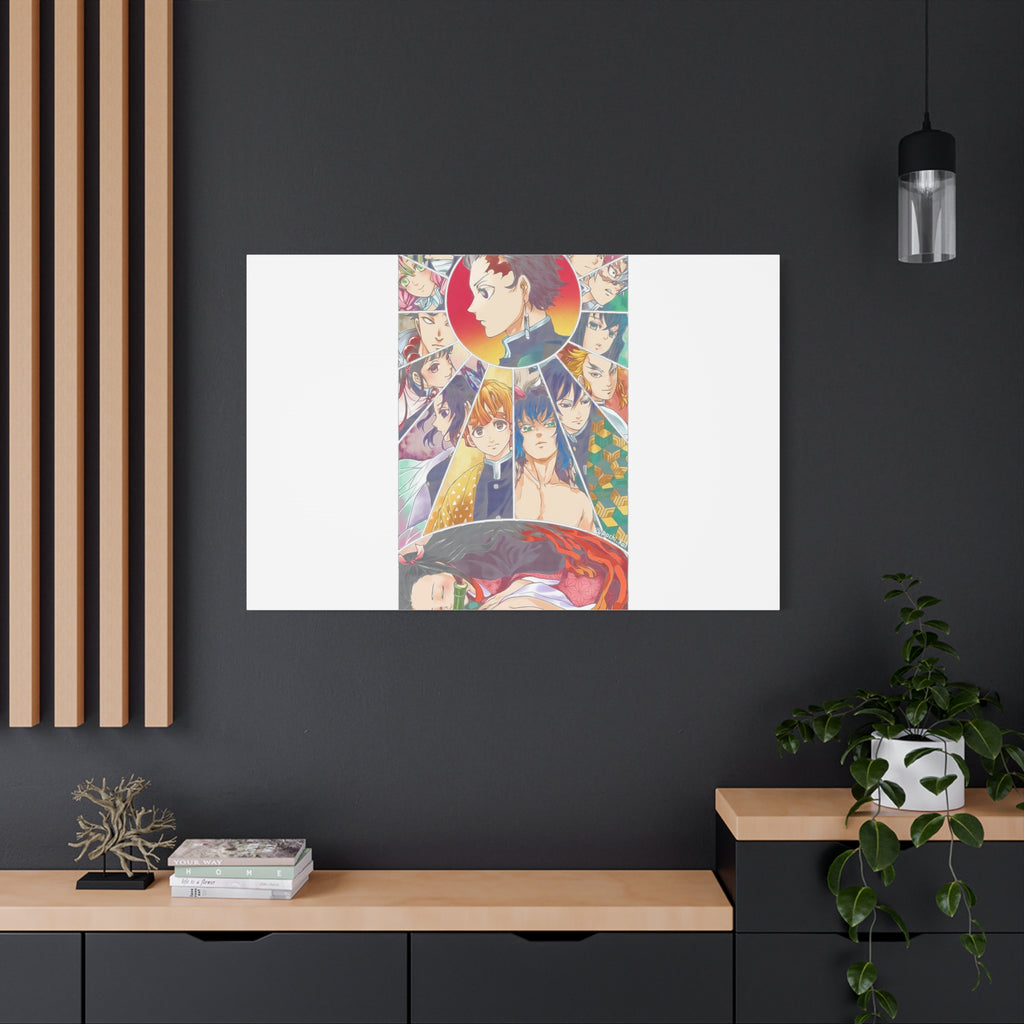 Anime Character Collage Matte Canvas Print - Stretched Wall Art