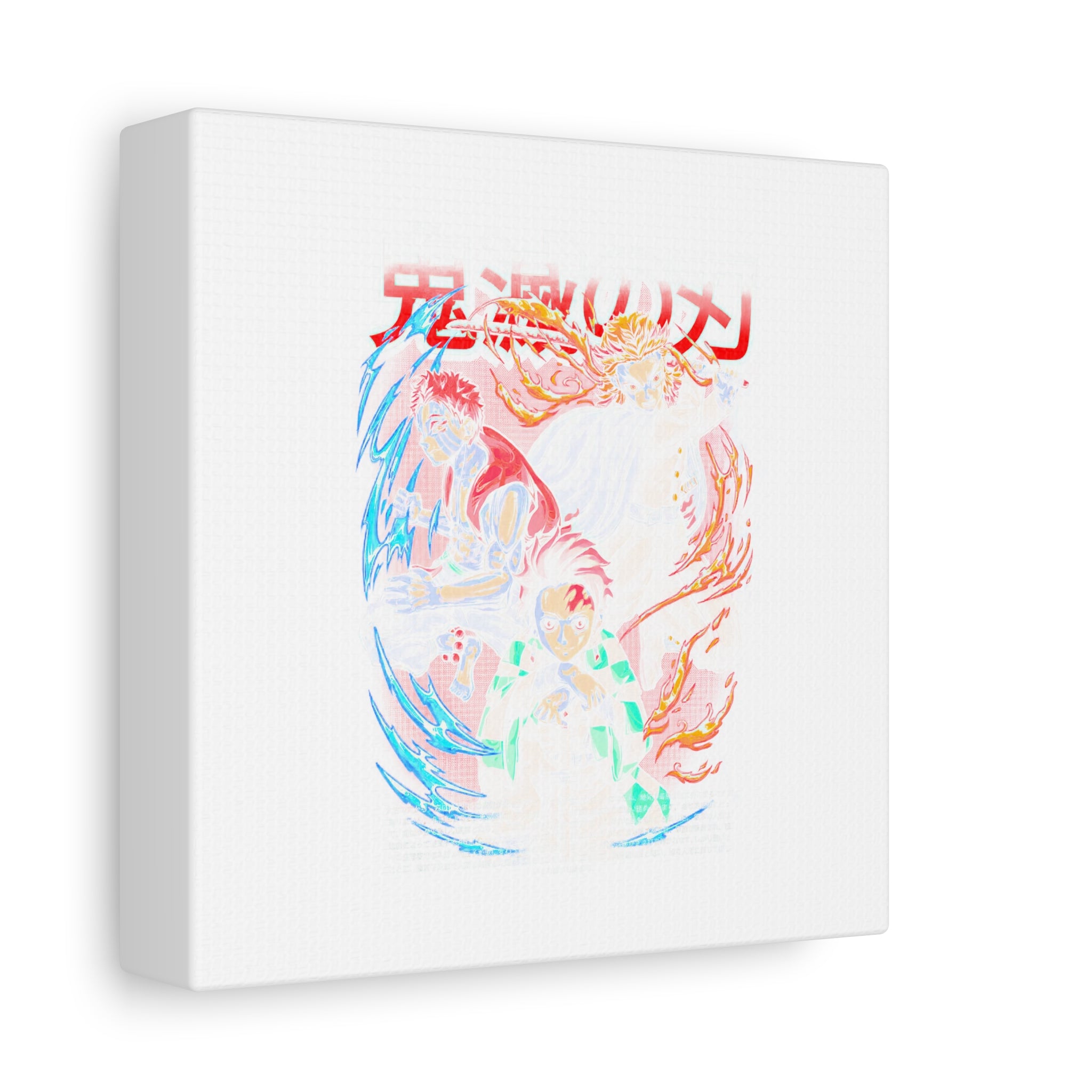 Anime Canvas Wall Art — Demon Slayer Tanjiro & Rengoku Matte Stretched Print