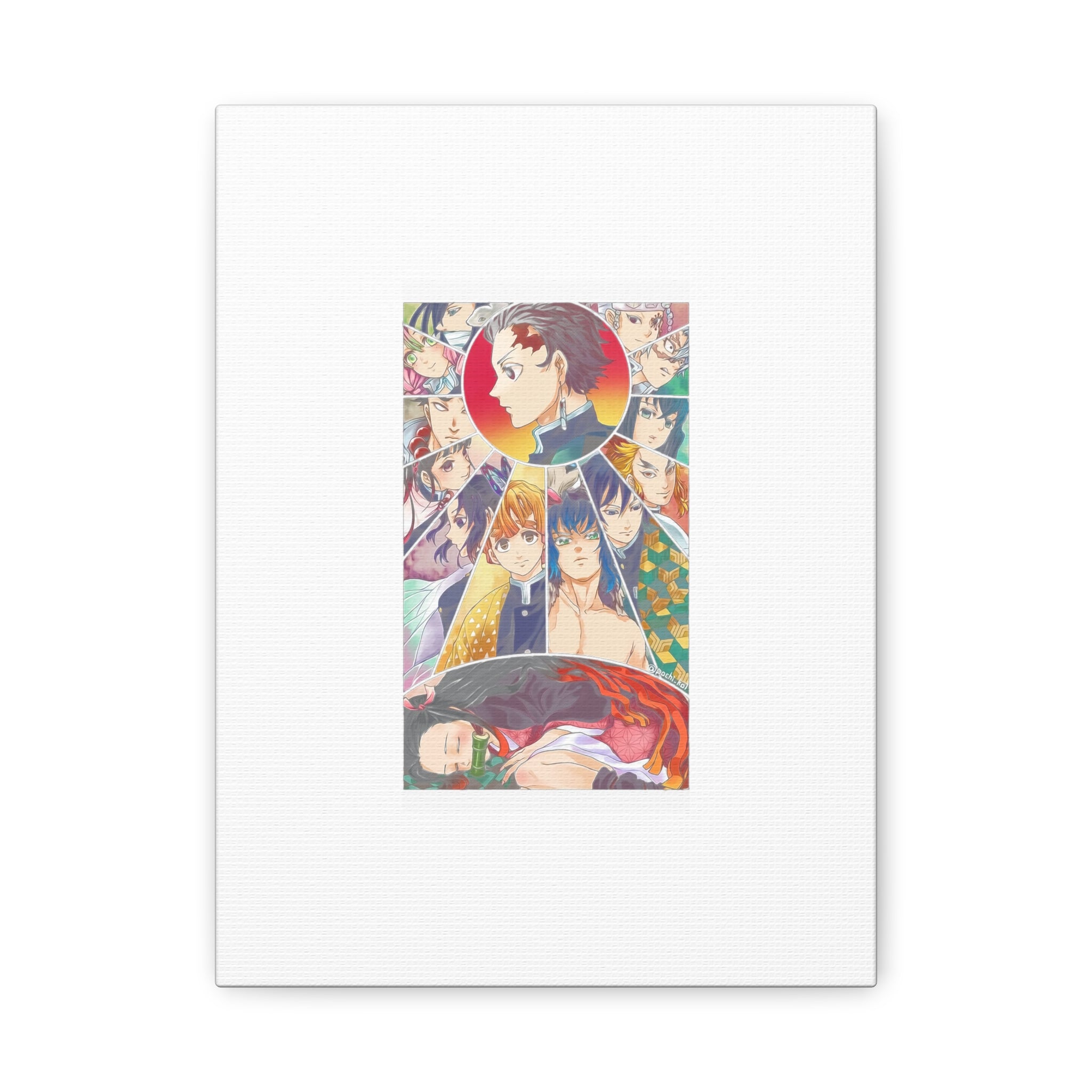 Anime Character Collage Matte Canvas Print - Stretched Wall Art