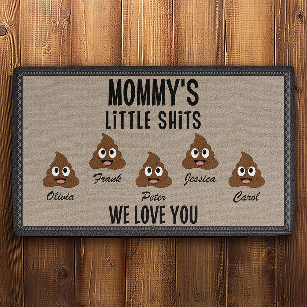 Papa's Little Shits Personalized Doormats