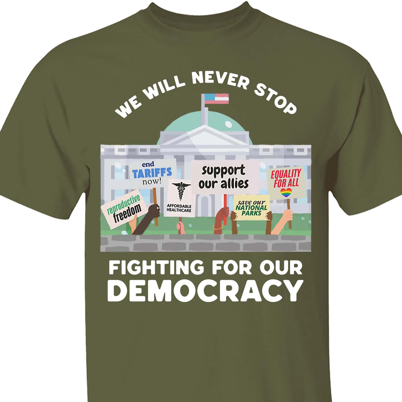 We Will Never Stop Fighting Shirt – 8647 Anti Trump And Resist MAGA Shirt, Political Activism Dark Shirt 682220