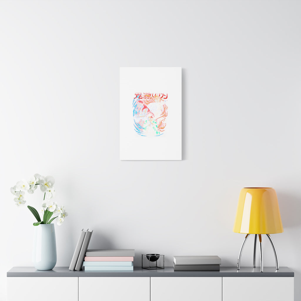 Anime Canvas Wall Art — Demon Slayer Tanjiro & Rengoku Matte Stretched Print