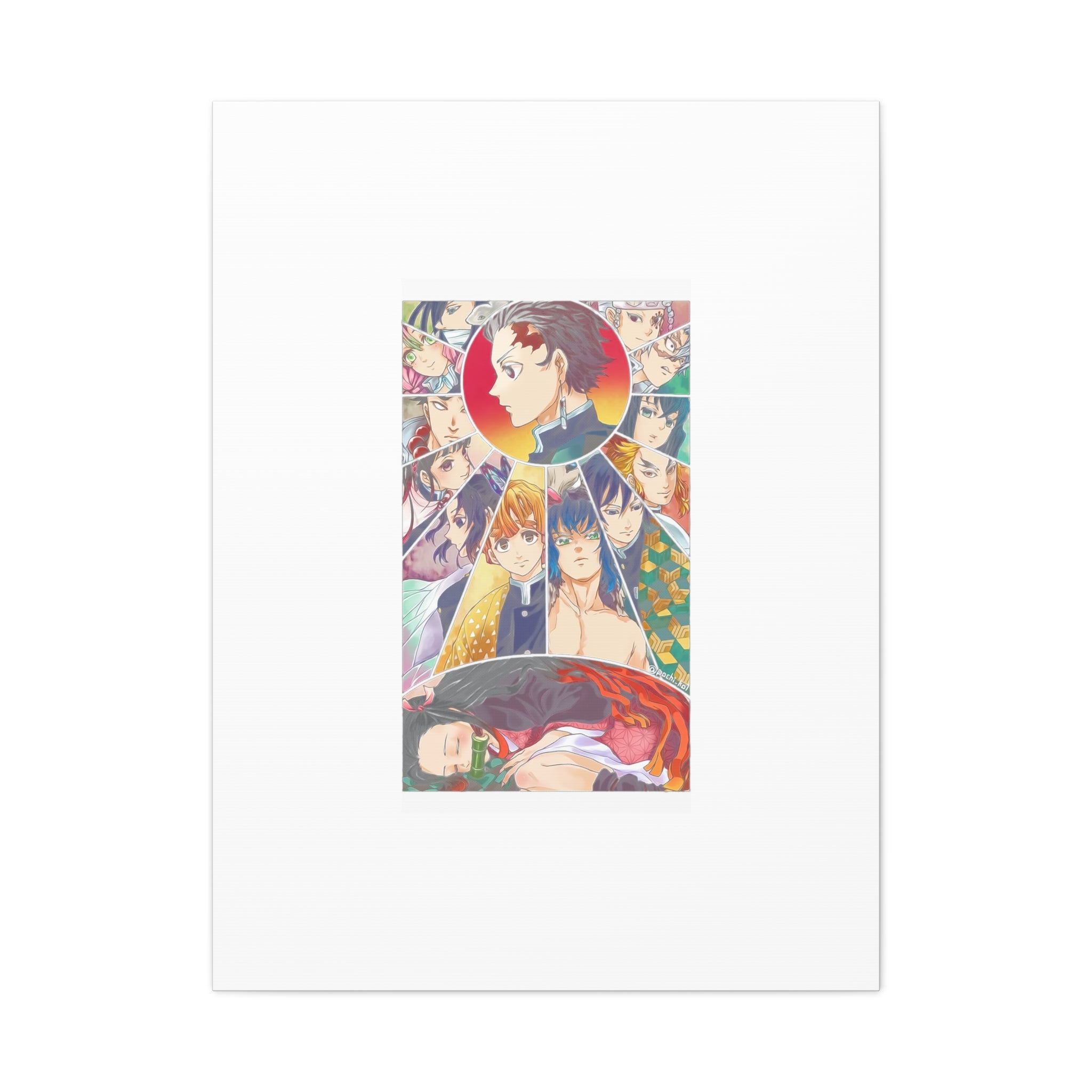 Anime Character Collage Matte Canvas Print - Stretched Wall Art