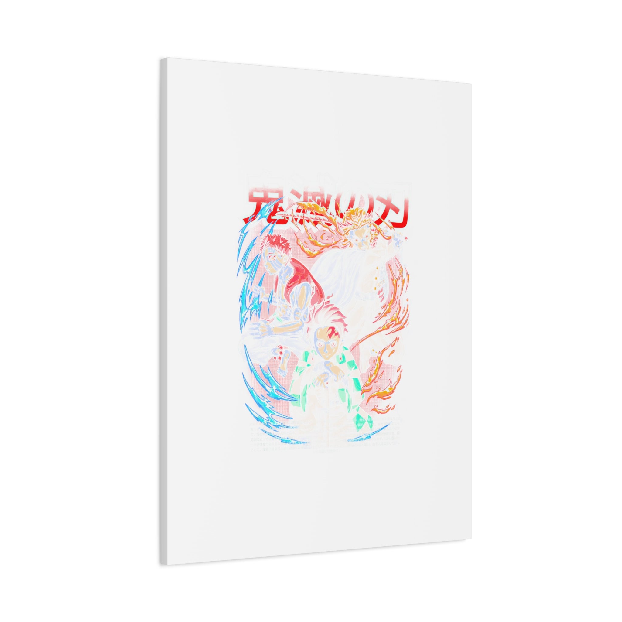 Anime Canvas Wall Art — Demon Slayer Tanjiro & Rengoku Matte Stretched Print
